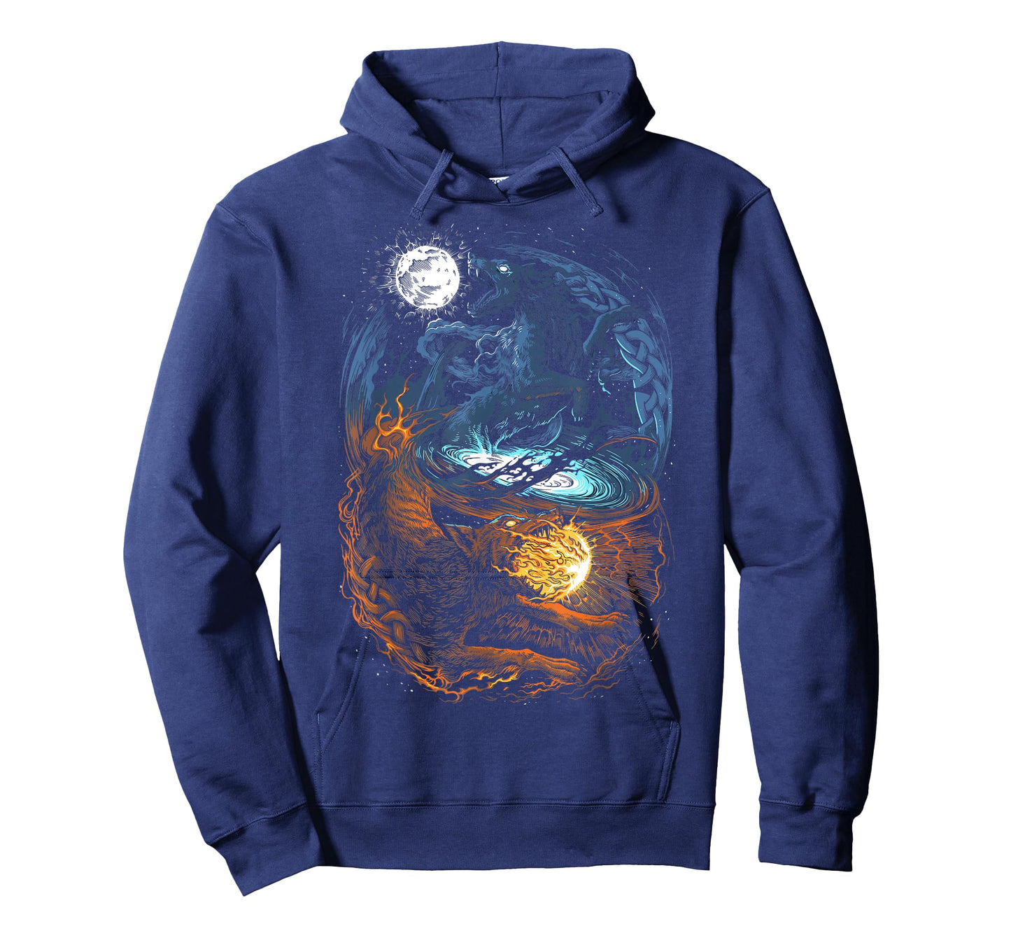 Hati and Skoll - Vikings Norse Mythology - Fenrir Wolf T-Shirt