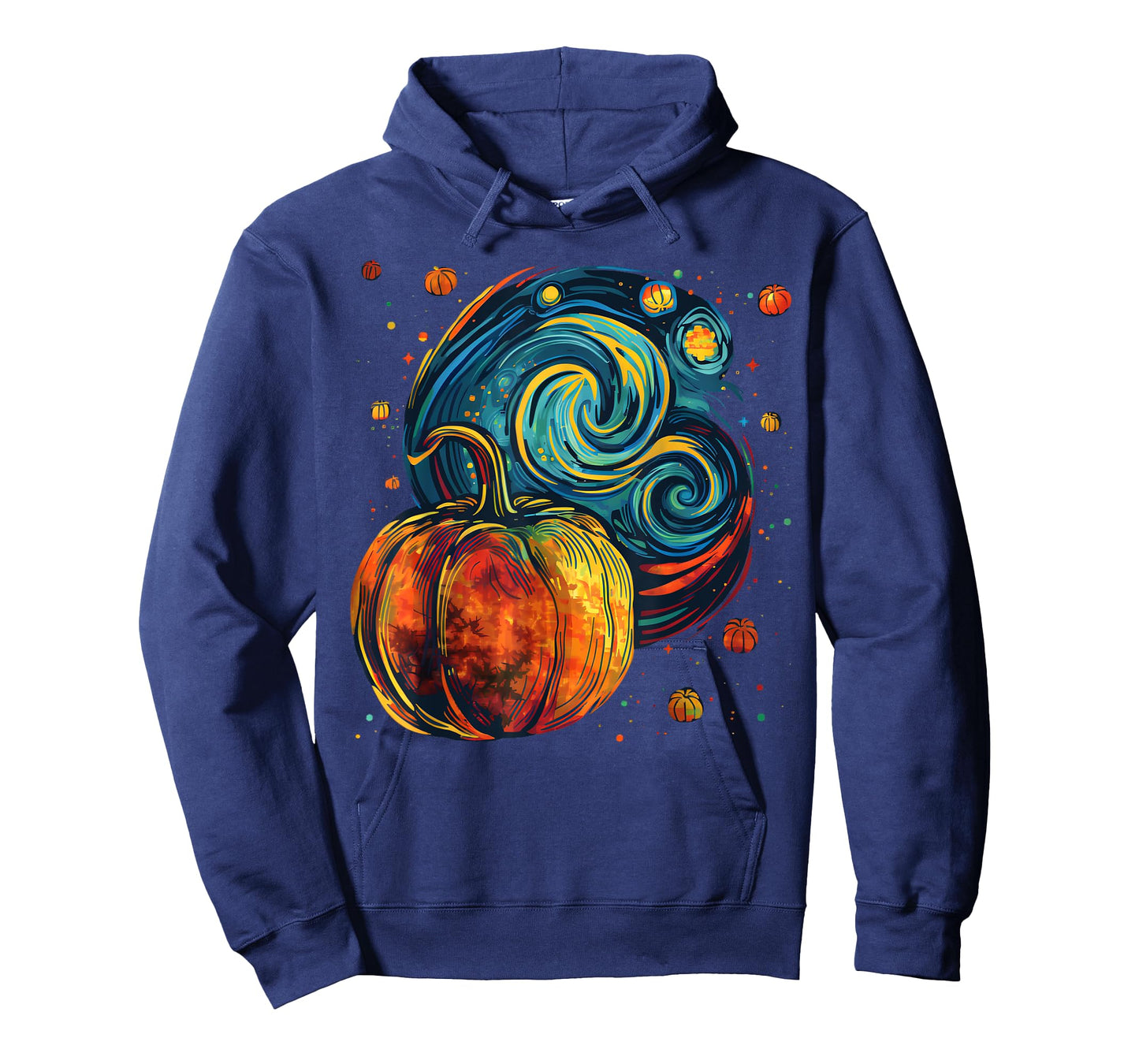 Cute Pumpkin Halloween Thanksgiving Starry Night Van Gogh T-Shirt