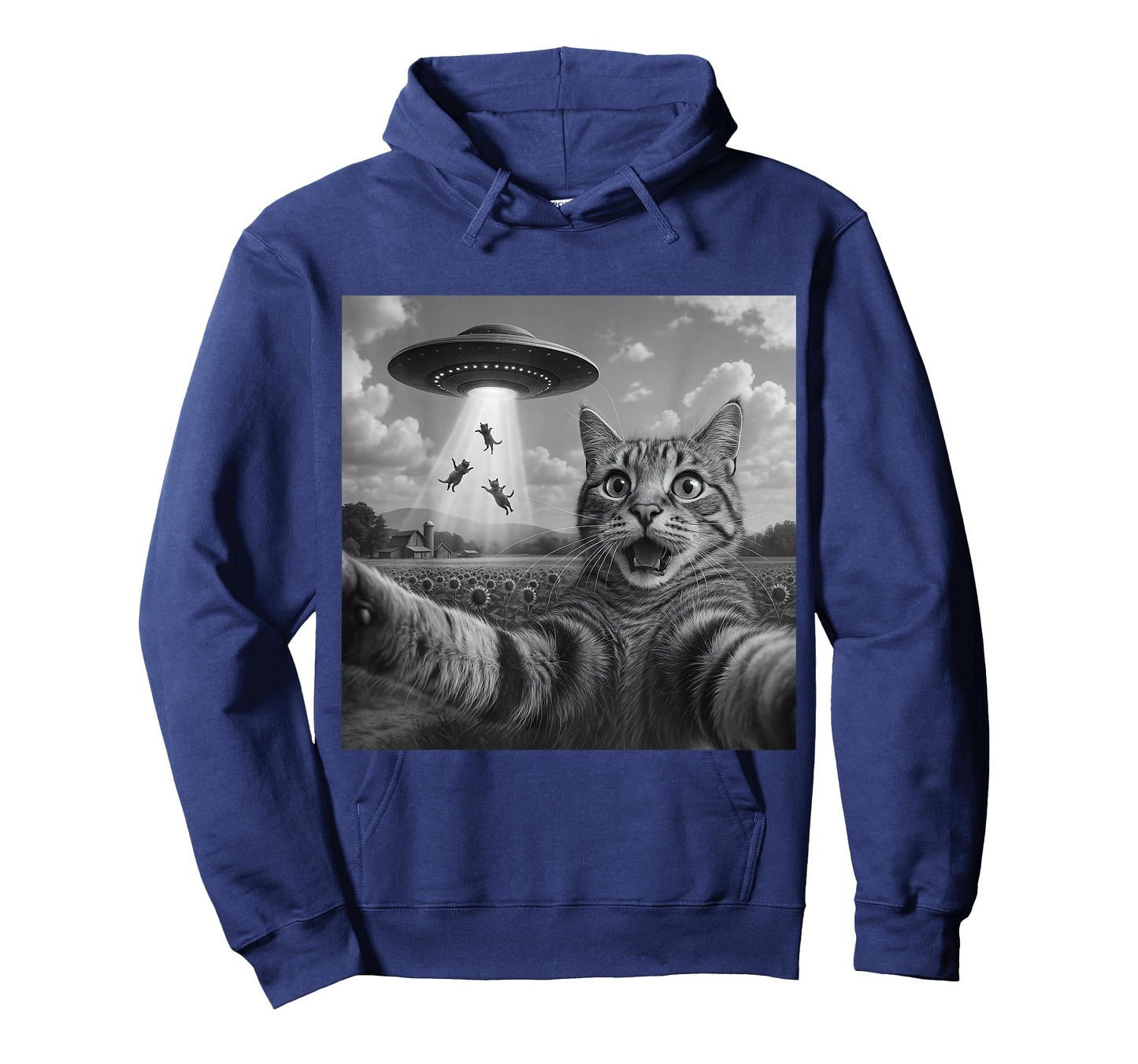 Alien Cat Selfie UFO Gifts Men Women Graphic Tees Funny Cat T-Shirt