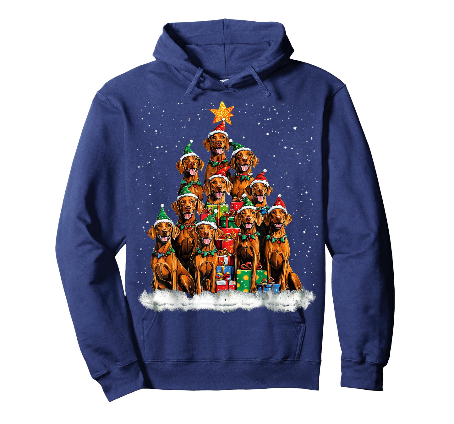 Vizsla Christmas Tree Dog Santa Xmas Boys Girls Merry Dogmas T-Shirt