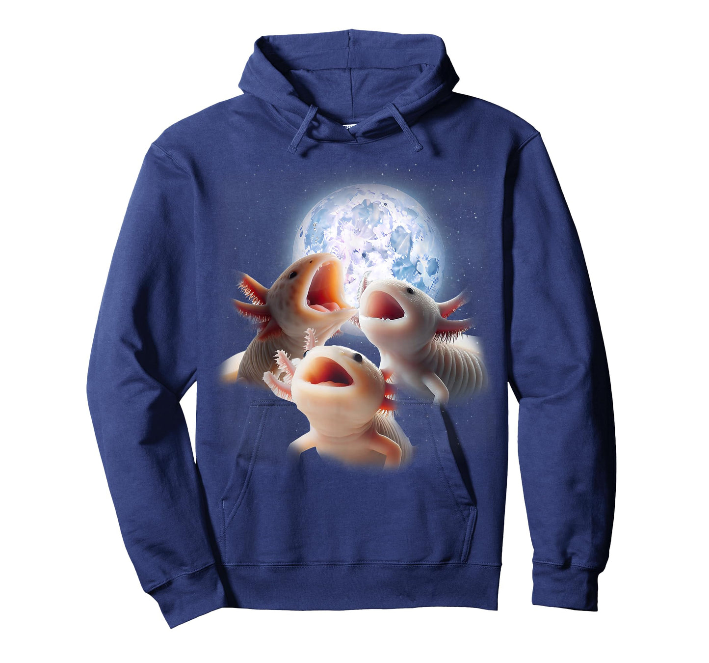 3 Axolotls Howling At The Moon Funny Axolotl Lover Kids Boy T-Shirt
