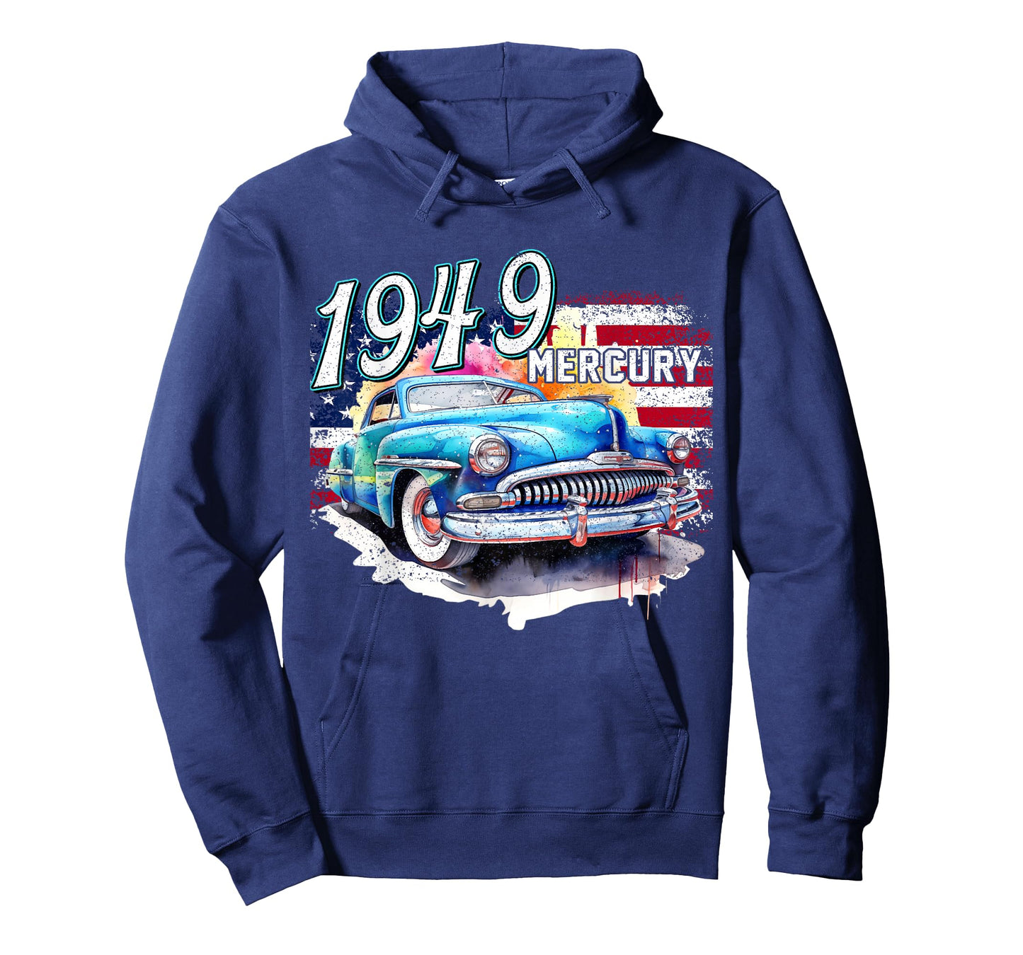 1949 49 Mercury Classic Car USA Flag T-Shirt