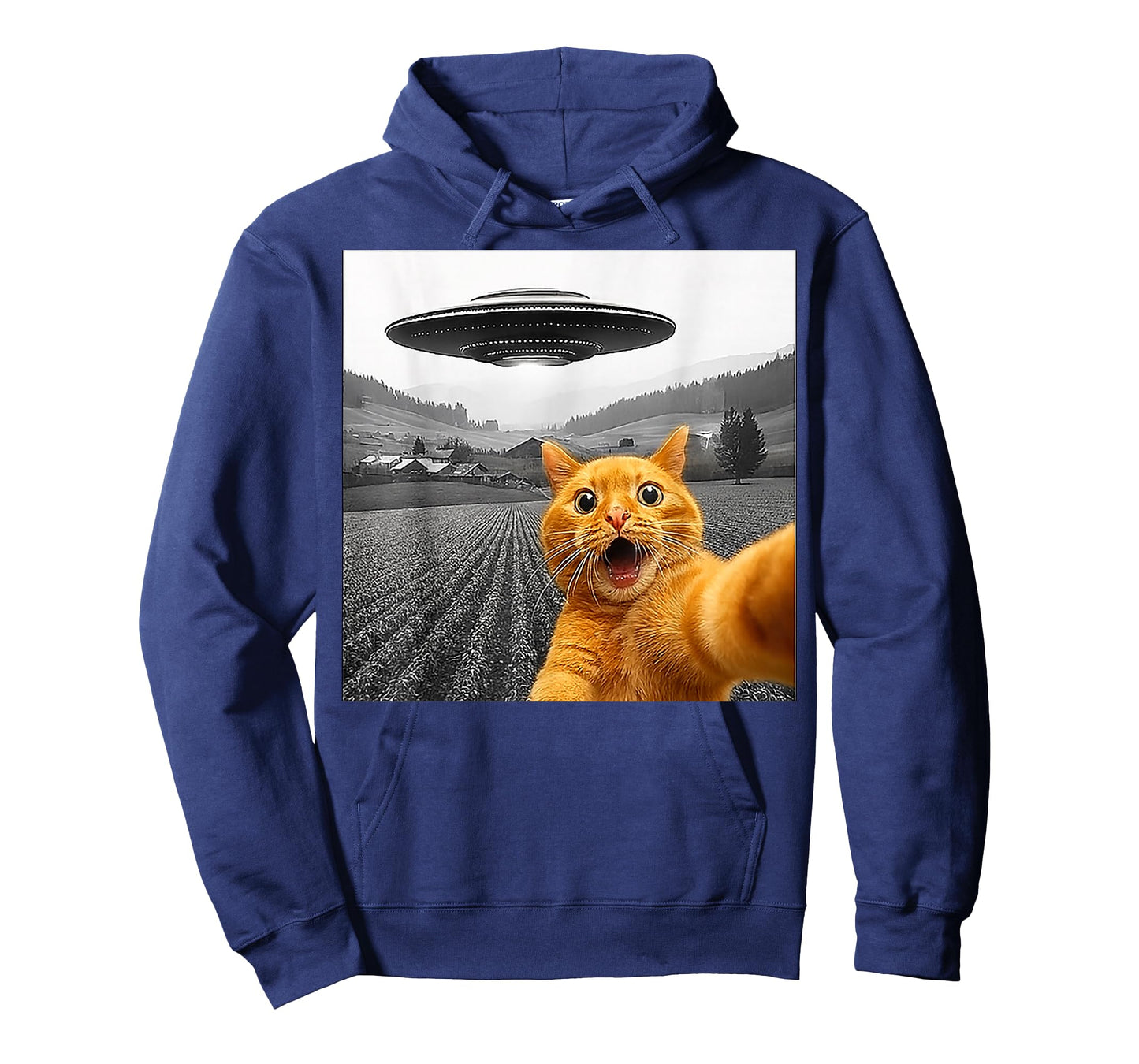 Cat Selfie With Alien UFO Funny Cats Gifts For Men Women Kid T-Shirt