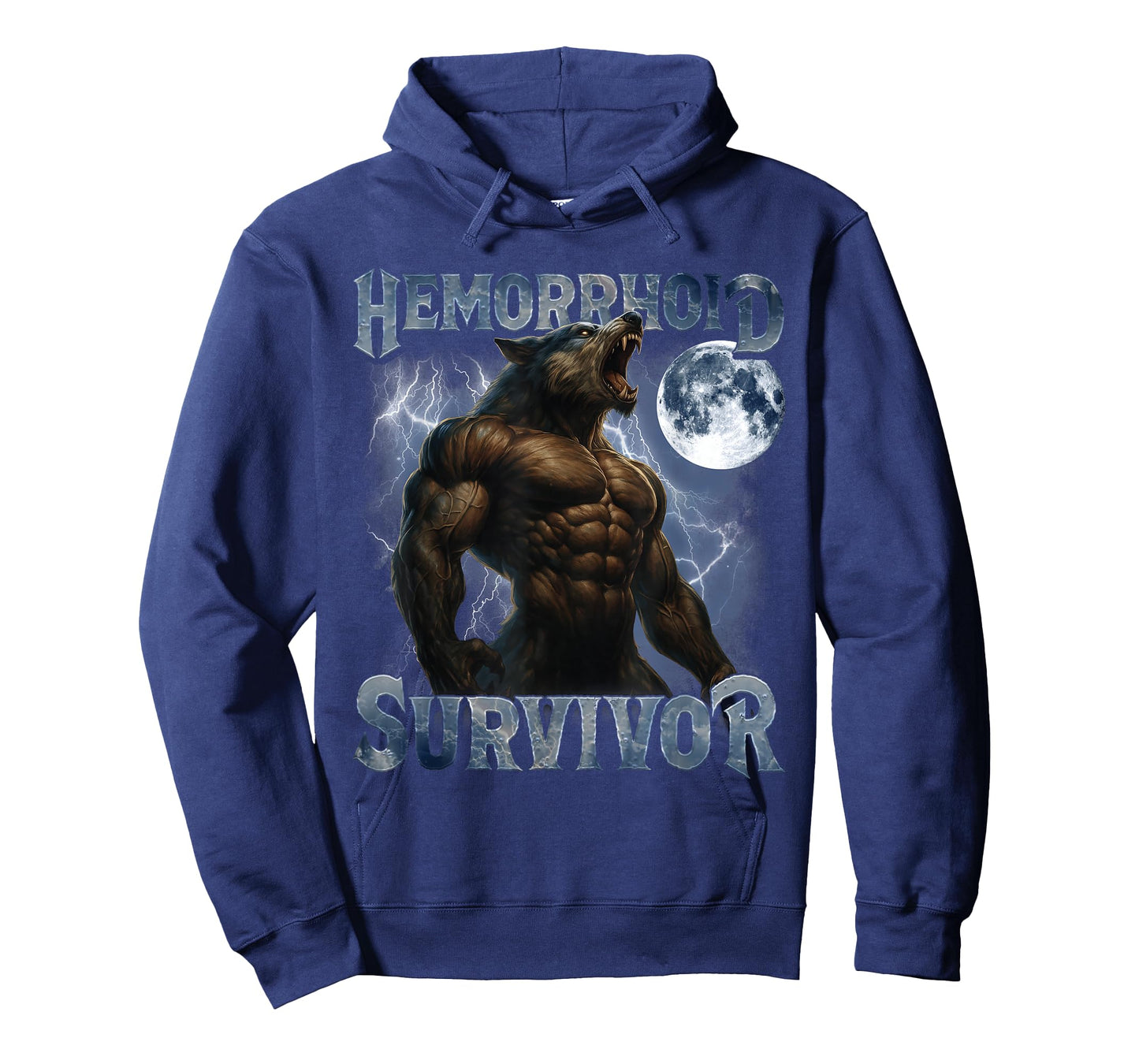 Hemorrhoid Survivor Funny Meme Wolf Embarrassing Adult Humor T-Shirt