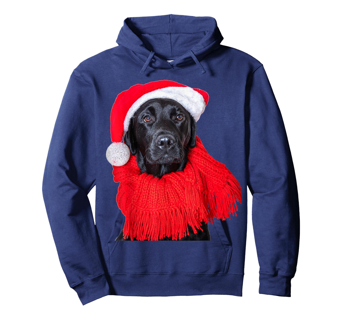 Black Lab Santa Hat Image Christmas Dog Labrador Retriever Men Women Kids T-Shirt