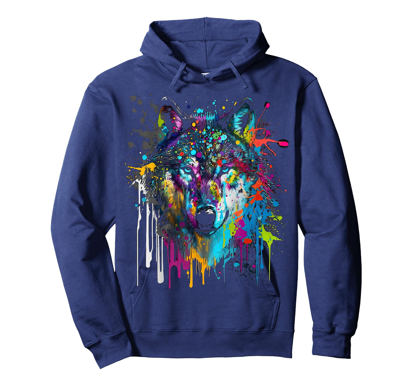 Wolf Silhouette Splash Art Wolves Face T-Shirt