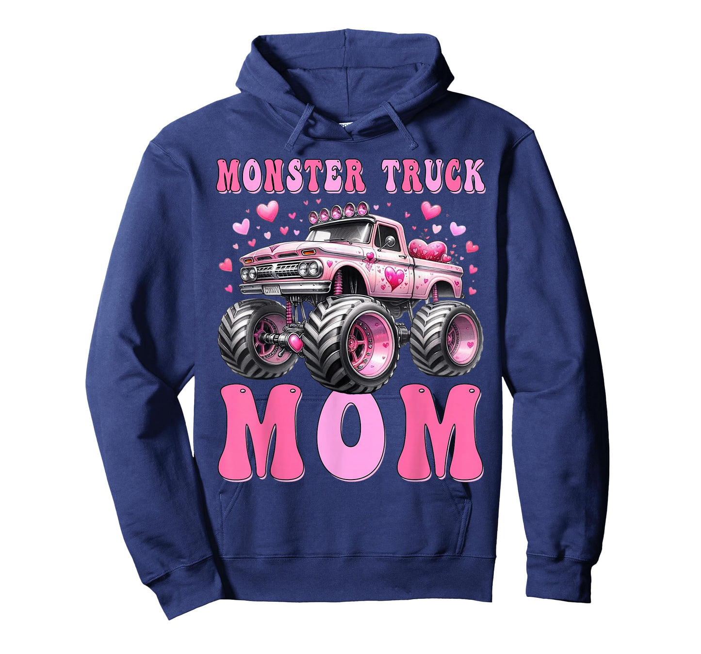 Monster Truck Mom Pink Monster Trucks Lover Mama Groovy T-Shirt