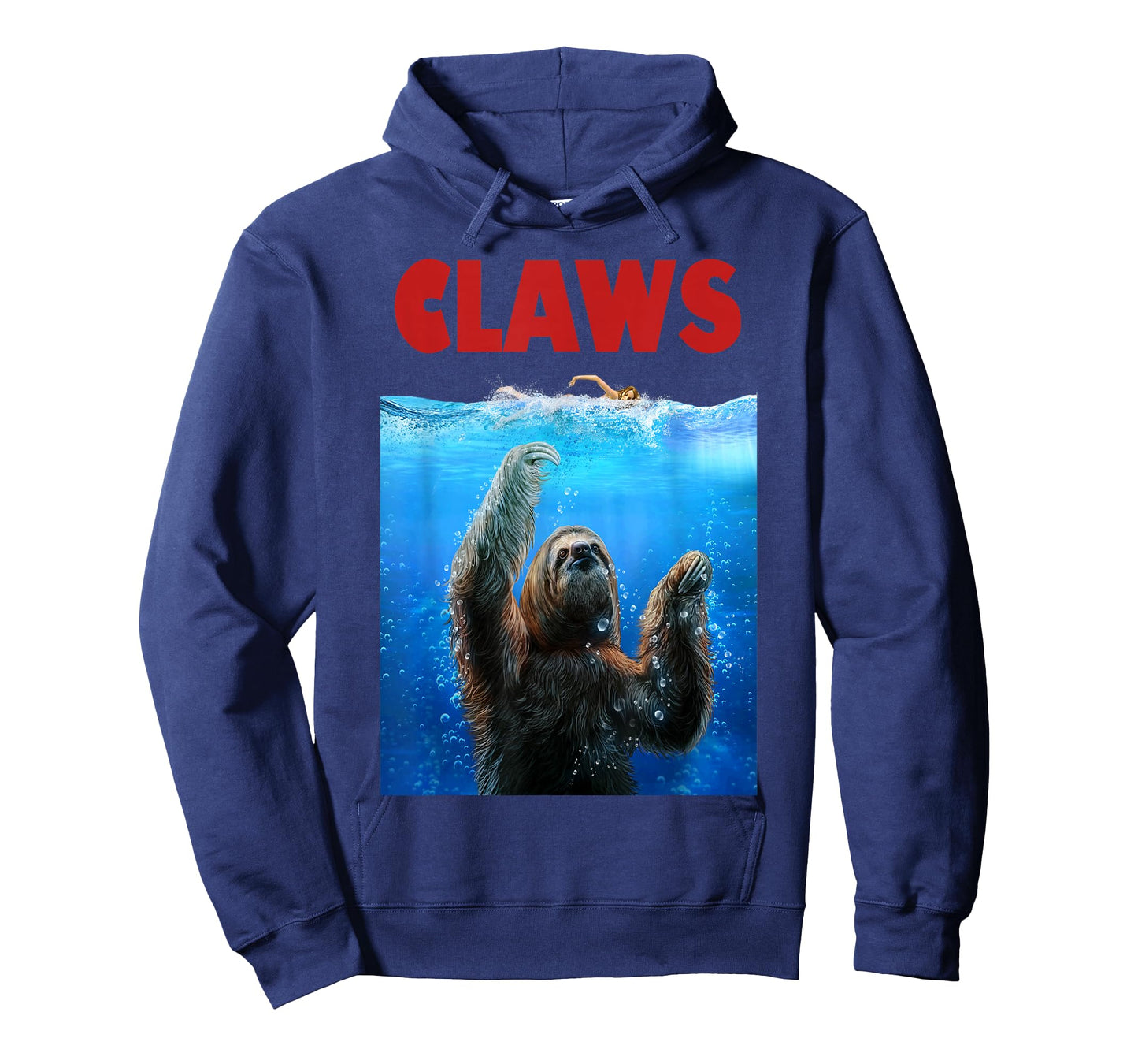 Giant Sloth Terrorizing Swimmer, Beware of Claws T-Shirt