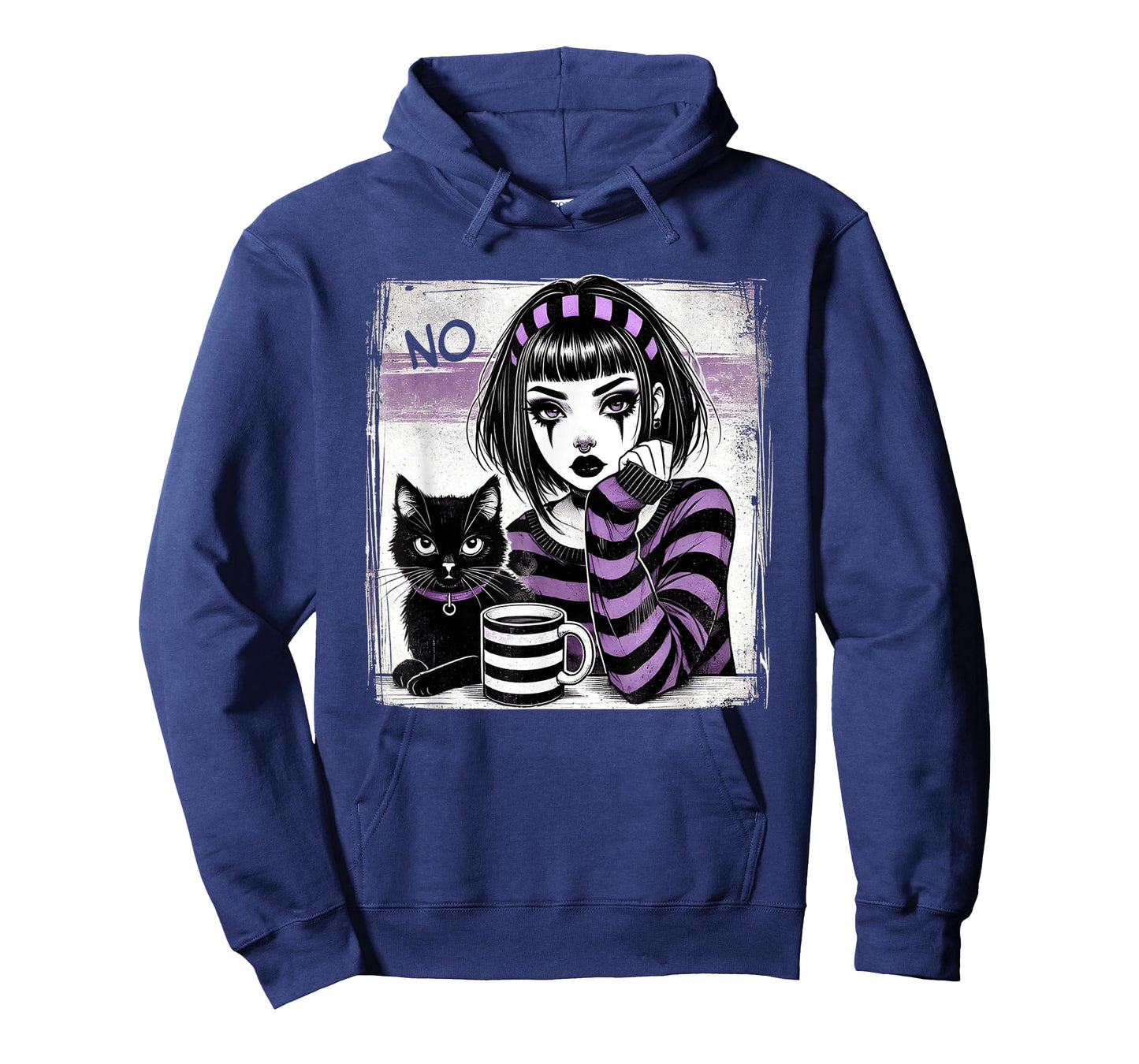 Punk Goth Girl with Coffee Punk Cat Girls T-Shirt