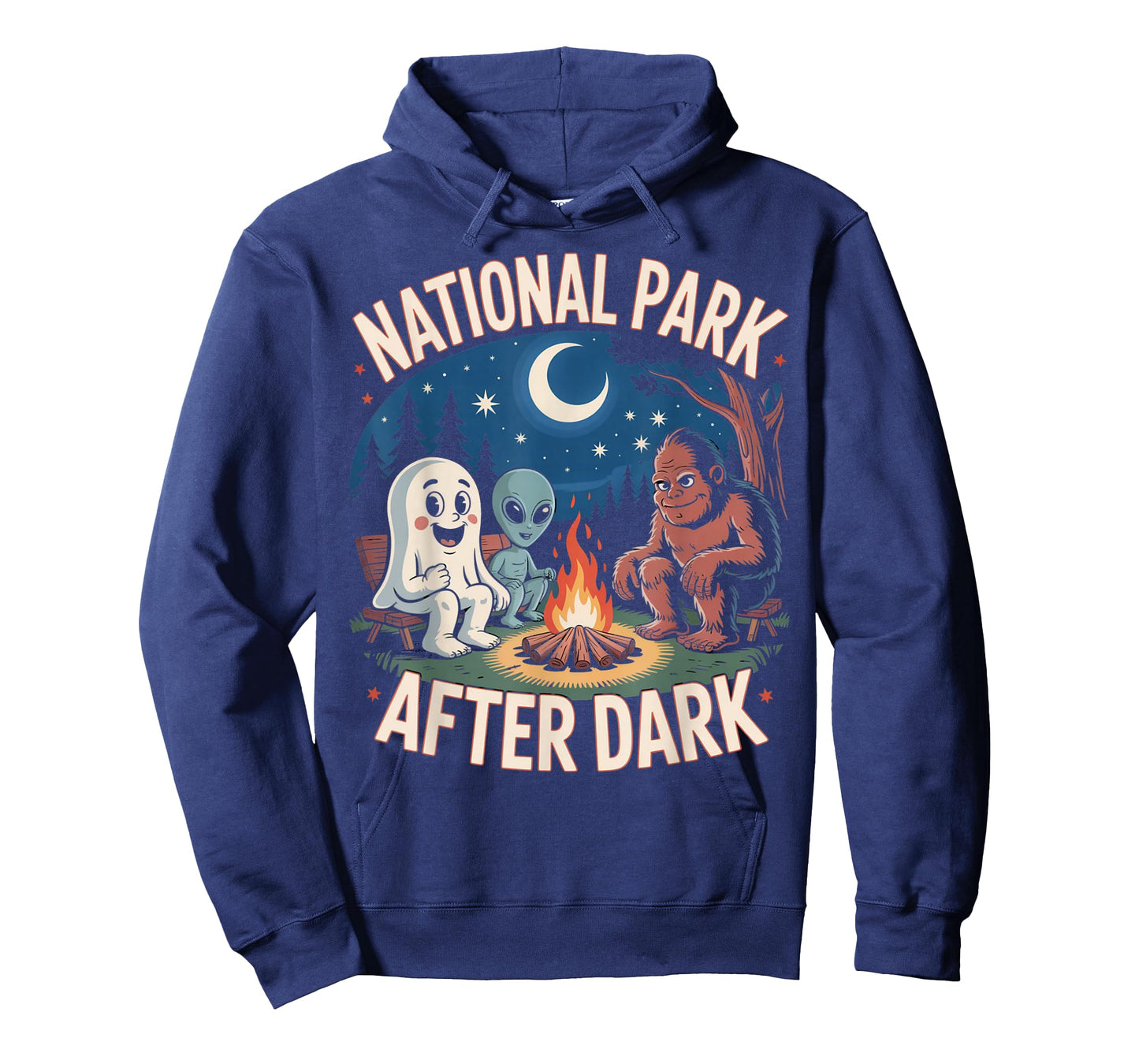 National Park After Dark Camping Alien Bigfoot Ghost T-Shirt