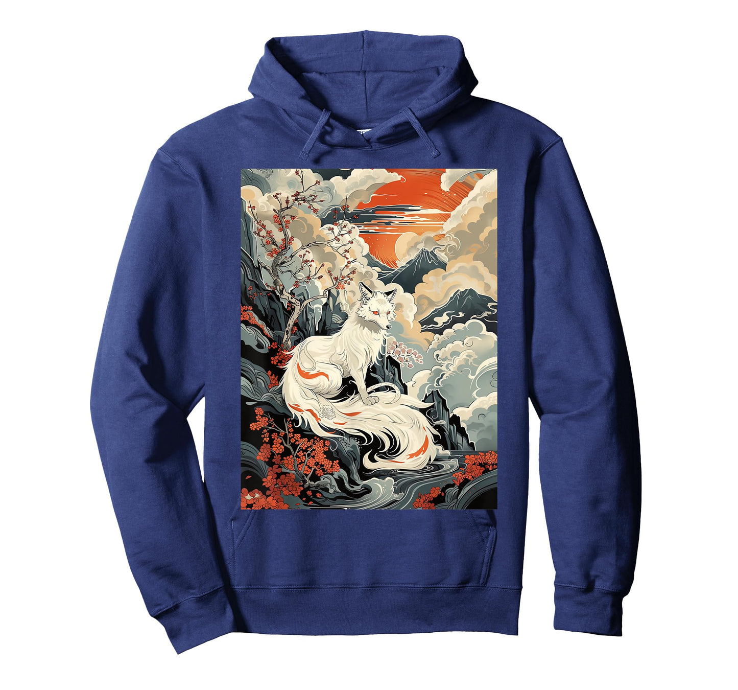 Vintage Japanese Woodblock Art Of Nine Tails Fox Kitsune Art T-Shirt