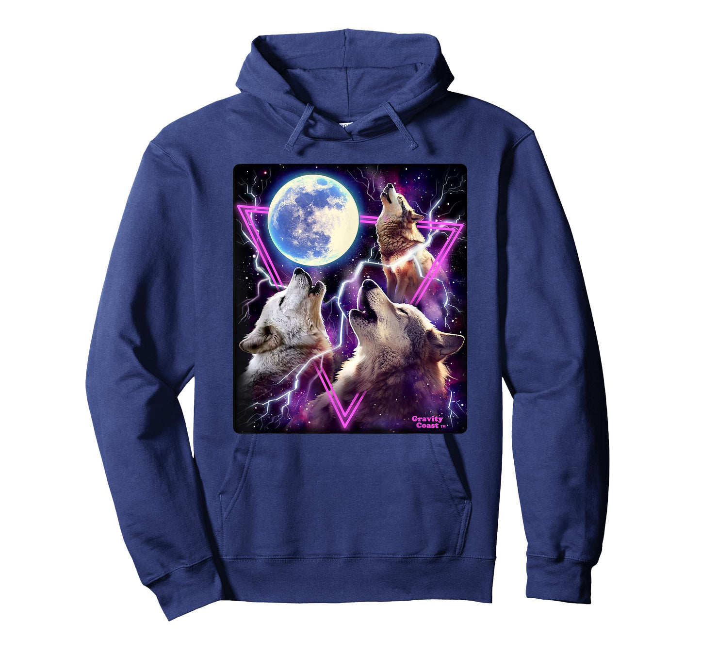 Epic Three Wolves Howling at the Moon 80's Poster style Wolf T-Shirt