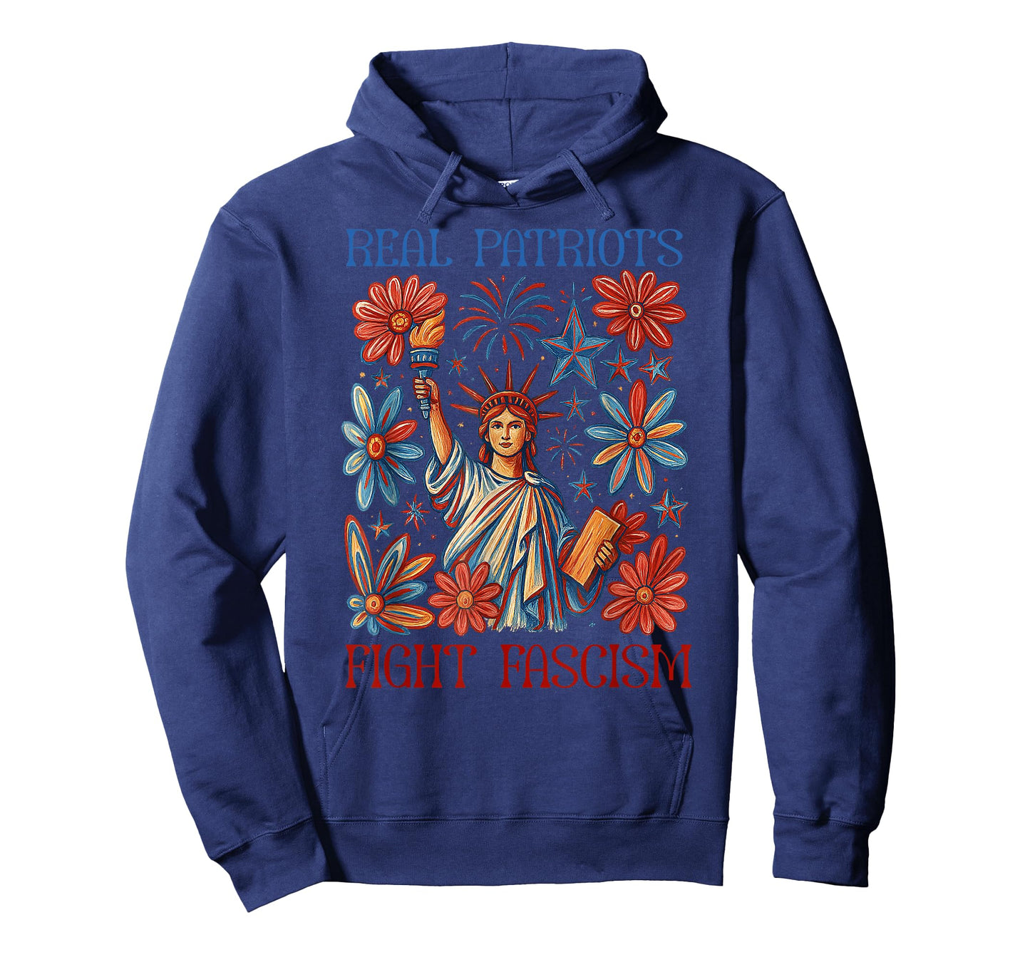 Real Patriots Fight Fascism Funny Flowers Women No Kings In T-Shirt