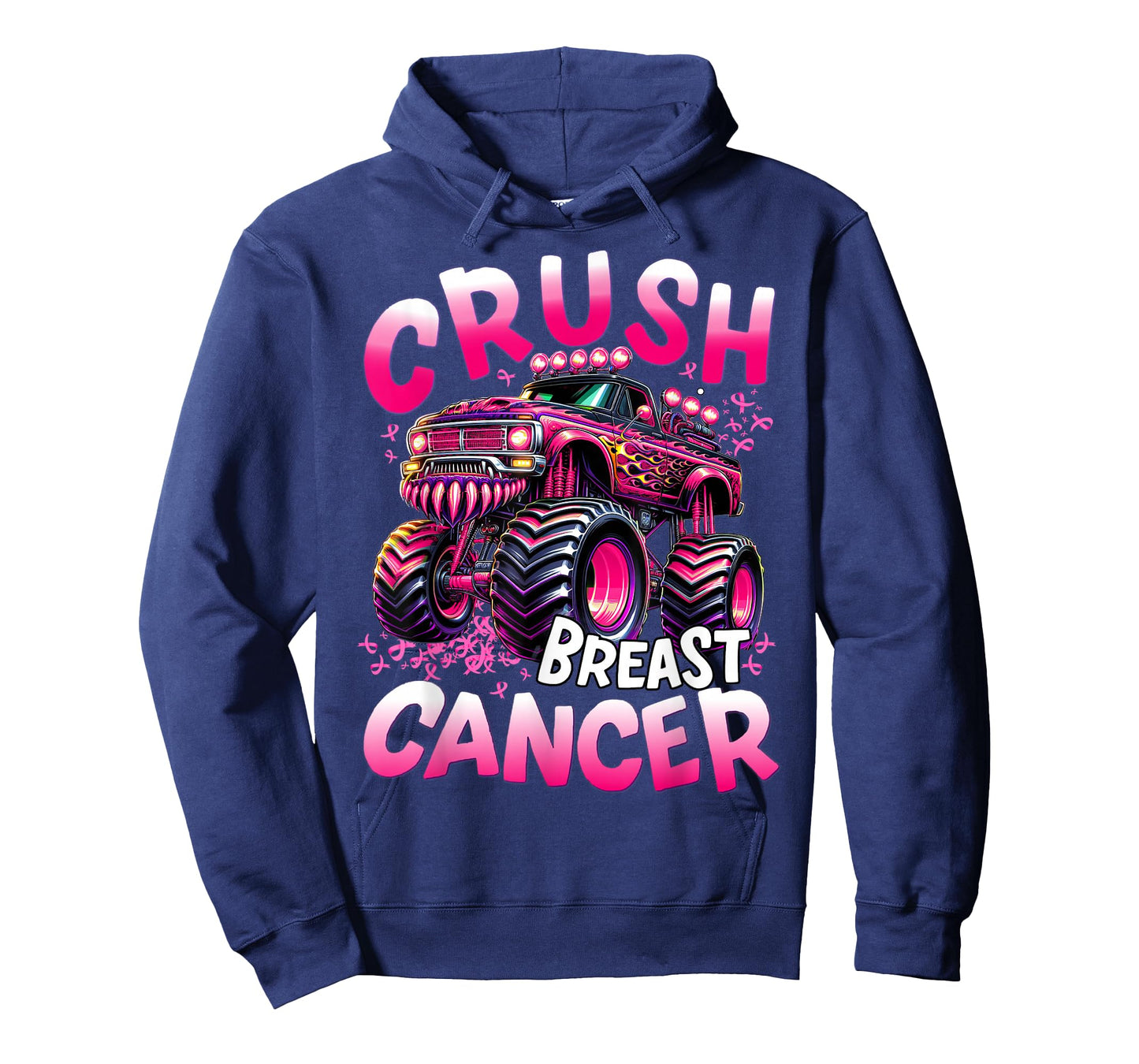 Crush Breast Cancer Monster Truck Girls Boys Pink Awareness T-Shirt