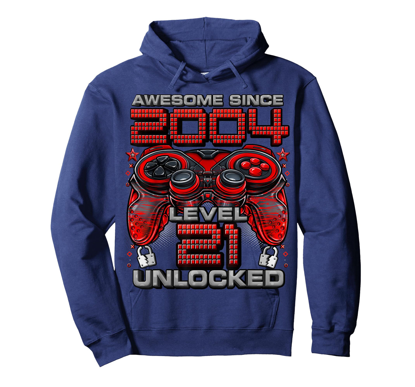 Level 21 Unlocked Awesome Since 2004 21st Birthday Gaming T-Shirt