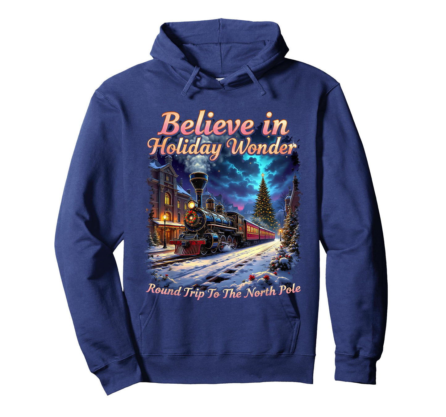 Believe Round Trip North Pole All Aboard to Christmas Town T-Shirt
