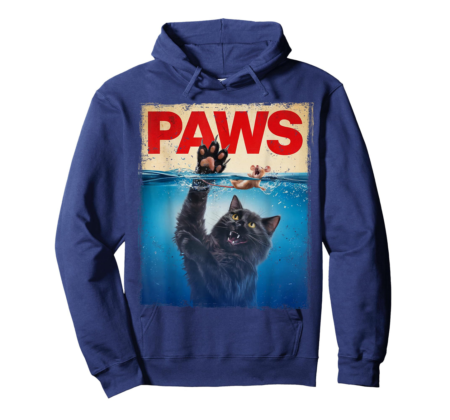 Paws Parody Black Cat Chasing a Cute Scared Mouse Top Kitten T-Shirt