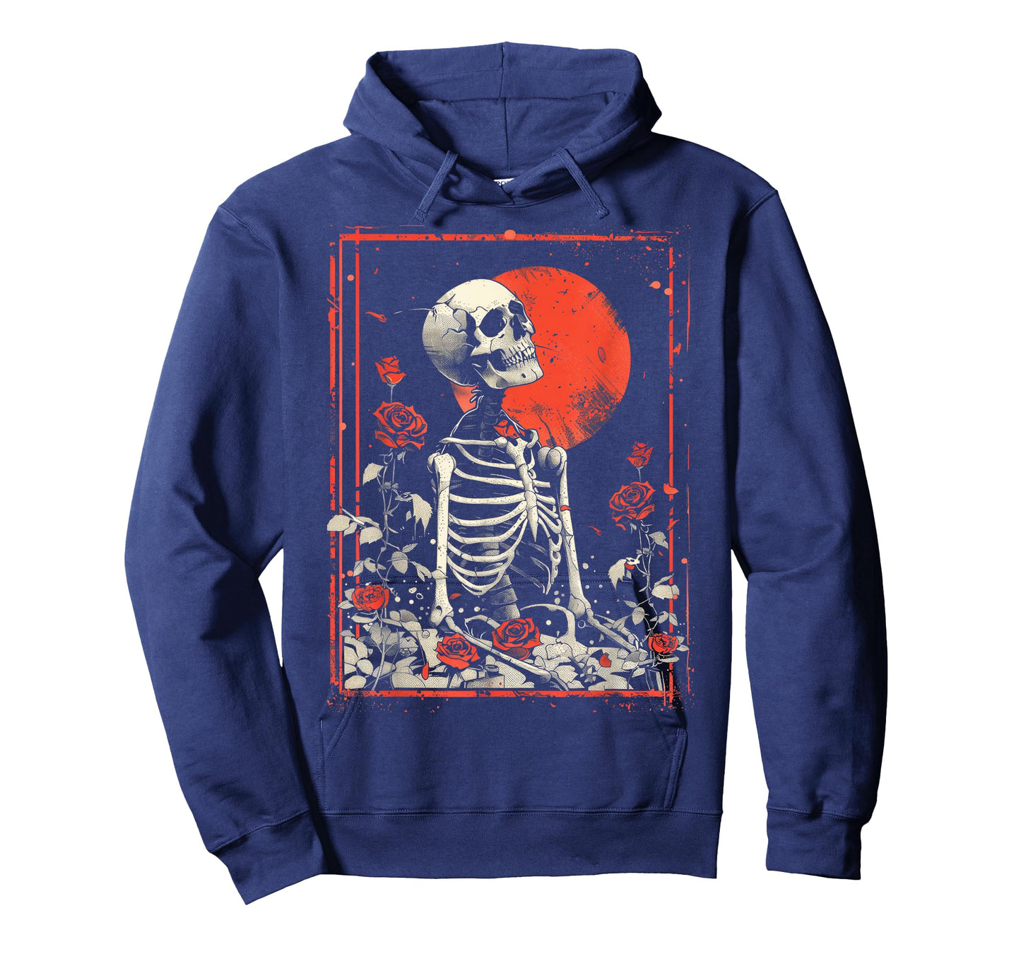 Anime Japanese Goth Cyberpunk City Skeleton Roses Flower T-Shirt