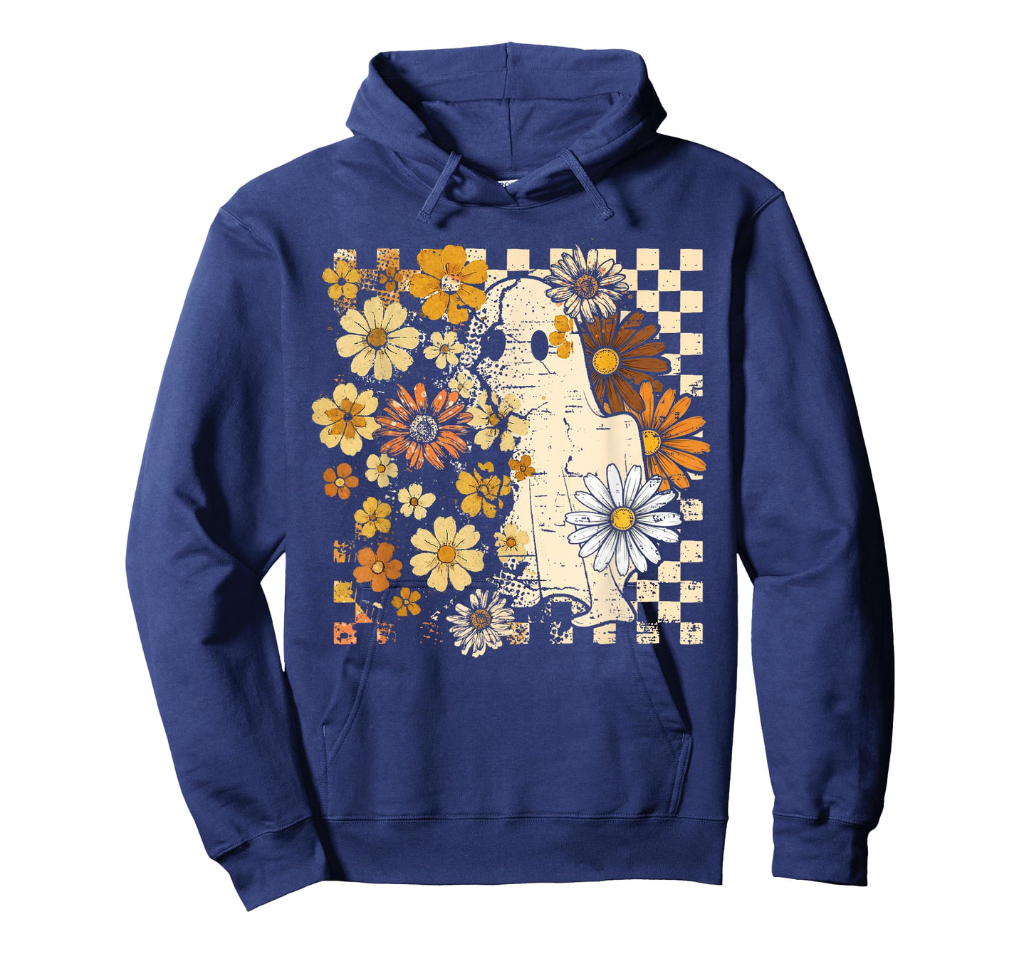 Boho Floral Fall Ghost Thanksgiving Autumn Vibes Halloween T-Shirt