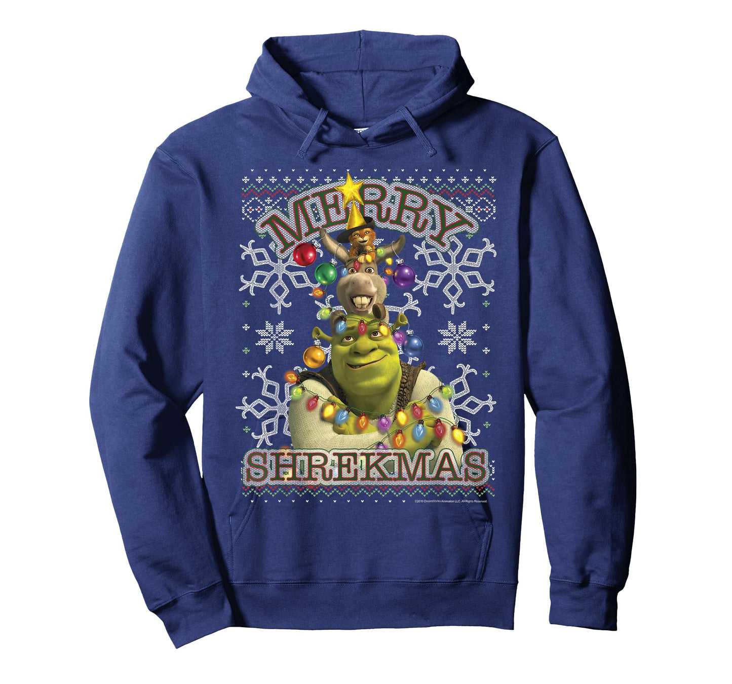 Shrek Donkey & Puss Merry Shrekmas Holiday Text Poster T-Shirt