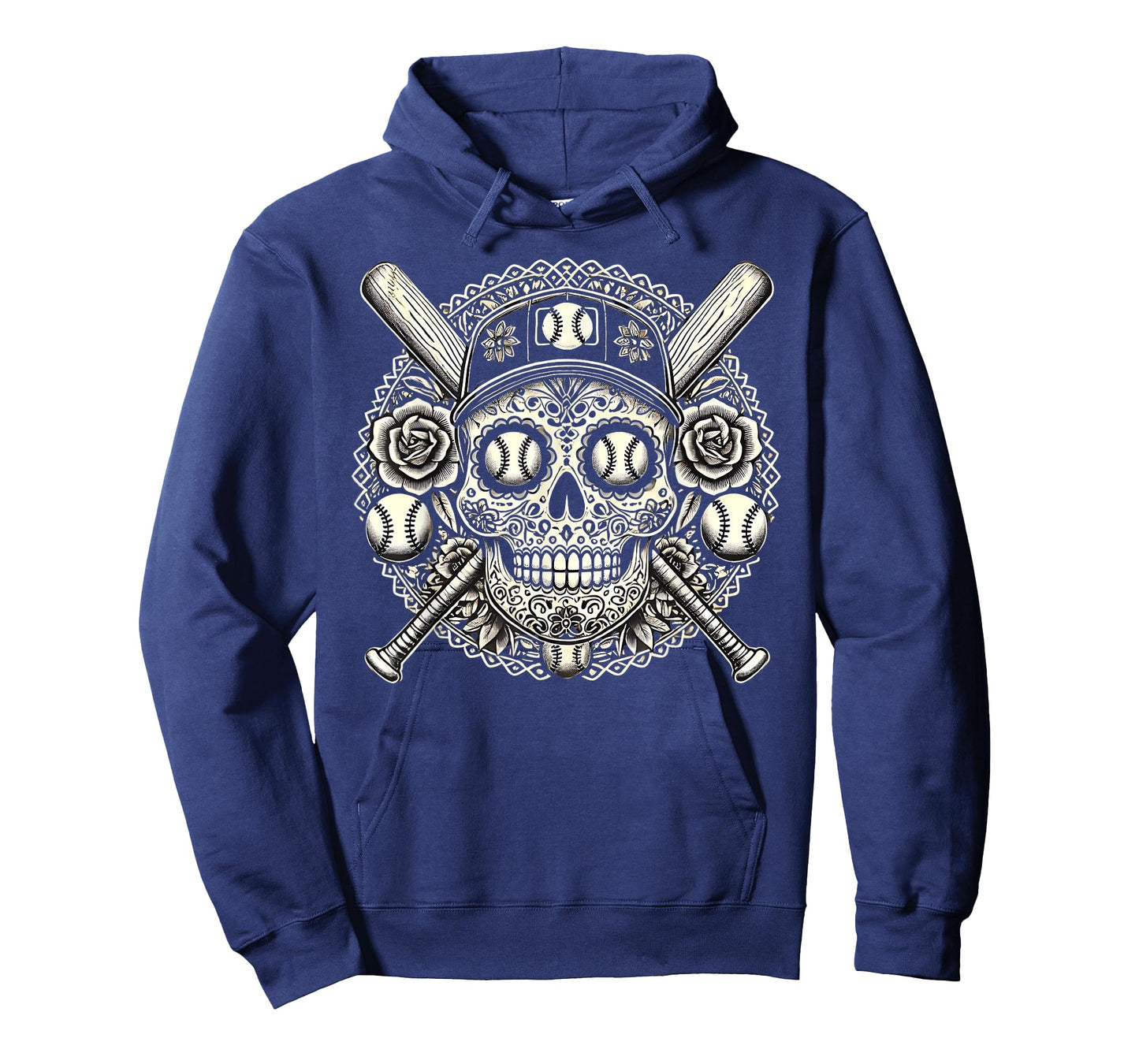 Cool Latino Mexican Sugar Skull Baseball Halloween Baseball T-Shirt