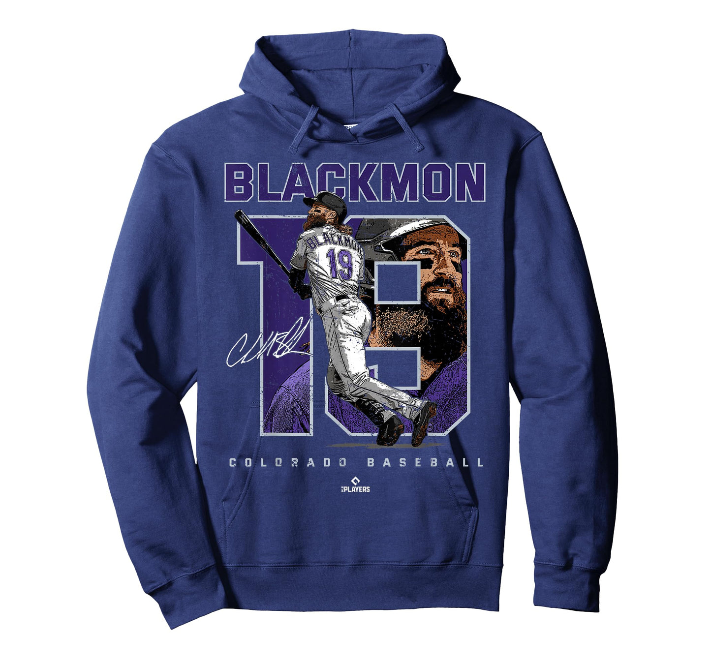 Number and Portrait Charlie Blackmon Colorado MLBPA T-Shirt