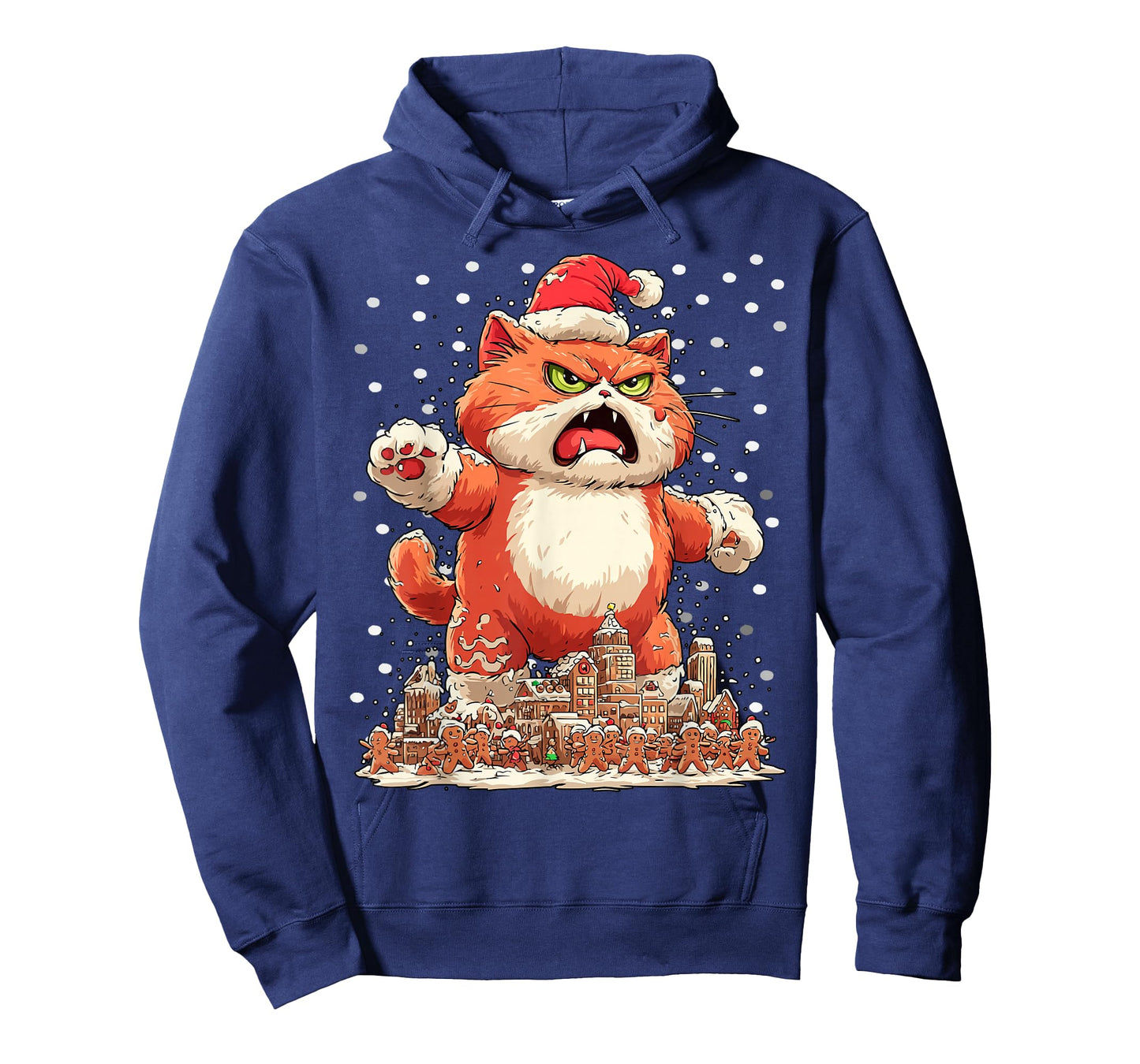 Funny Santa Cat with Gingerbread Cookies Christmas Parody T-Shirt