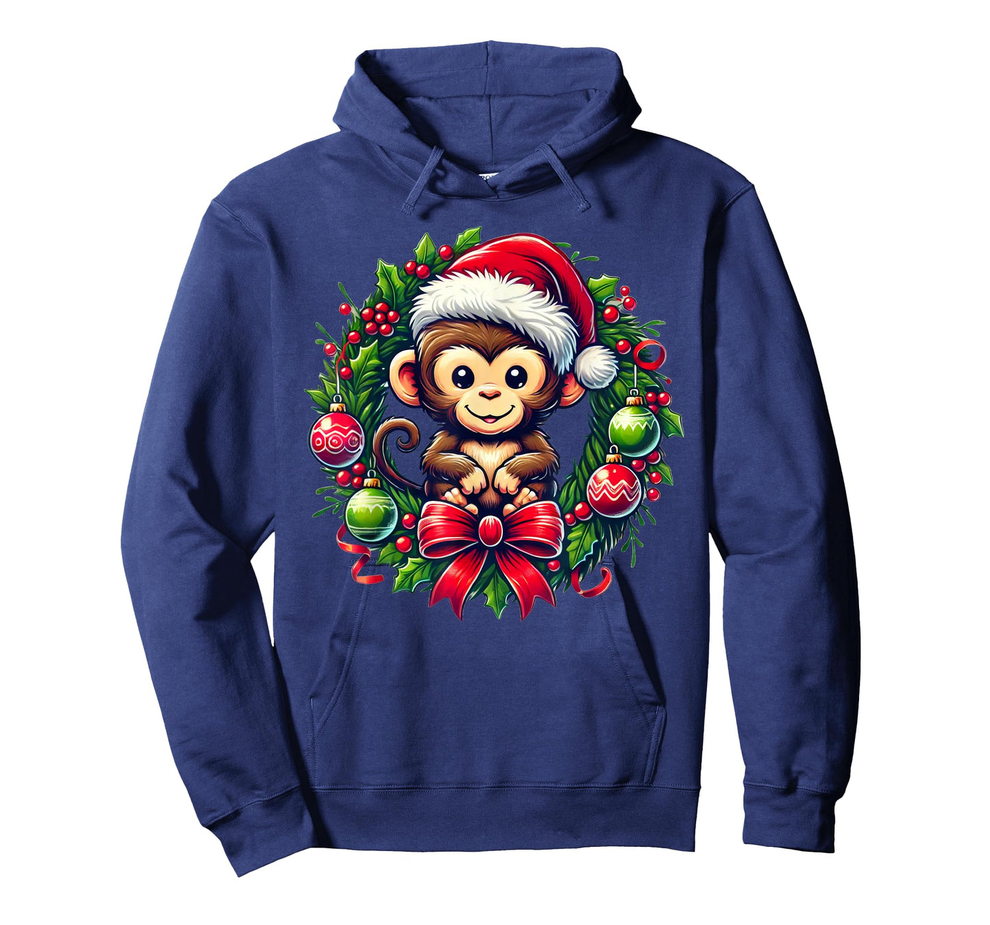 Monkey Santa Hat Christmas Xmas T-Shirt