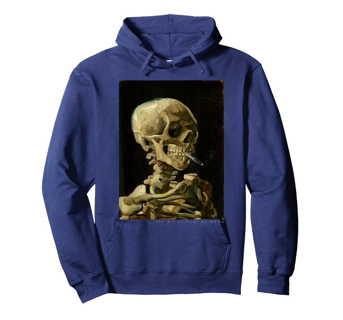 Van Gogh, Skull of a Skeleton with Burning Cigarette Print T-Shirt