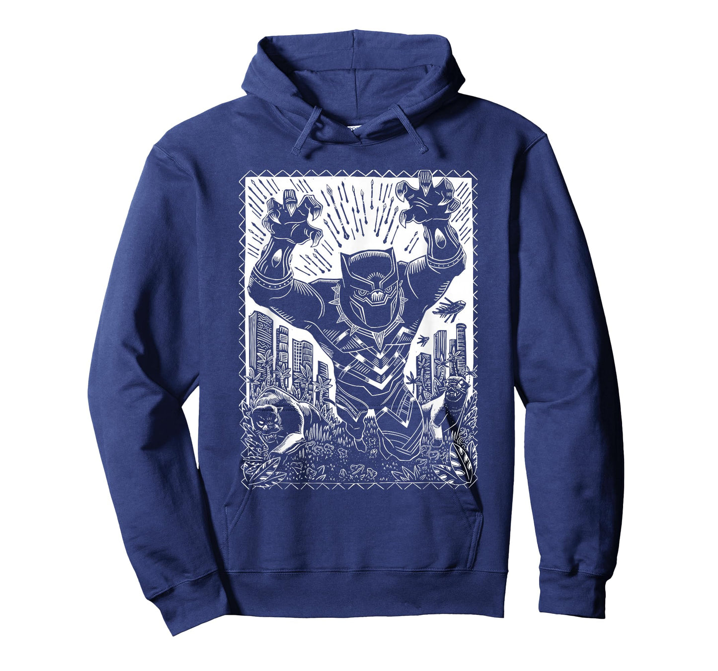 Marvel Black Panther Linocut Black T-Shirt