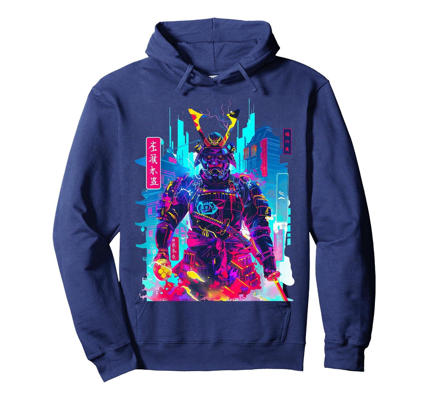 Cyberpunk Neon Samurai Japanese Art T-Shirt