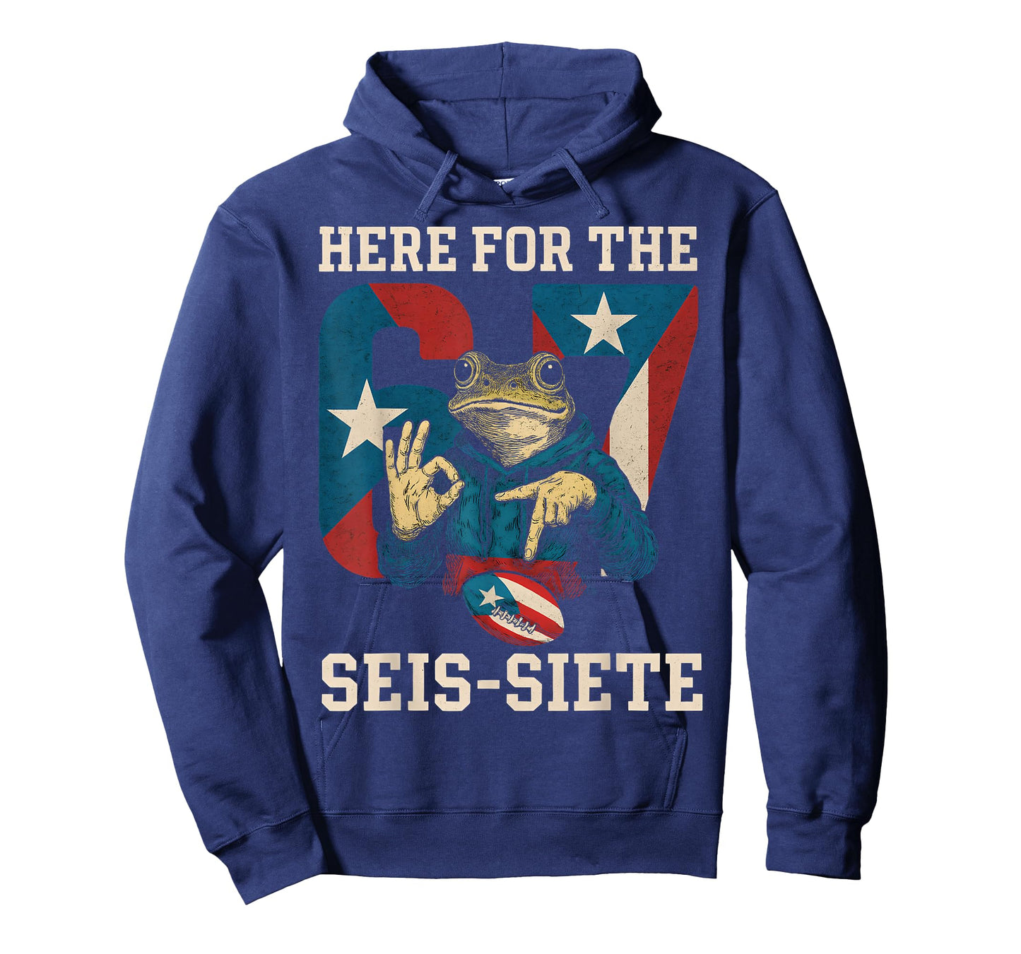 Here for The SEIS-Siete Football Game Day Puerto Rican Flag T-Shirt
