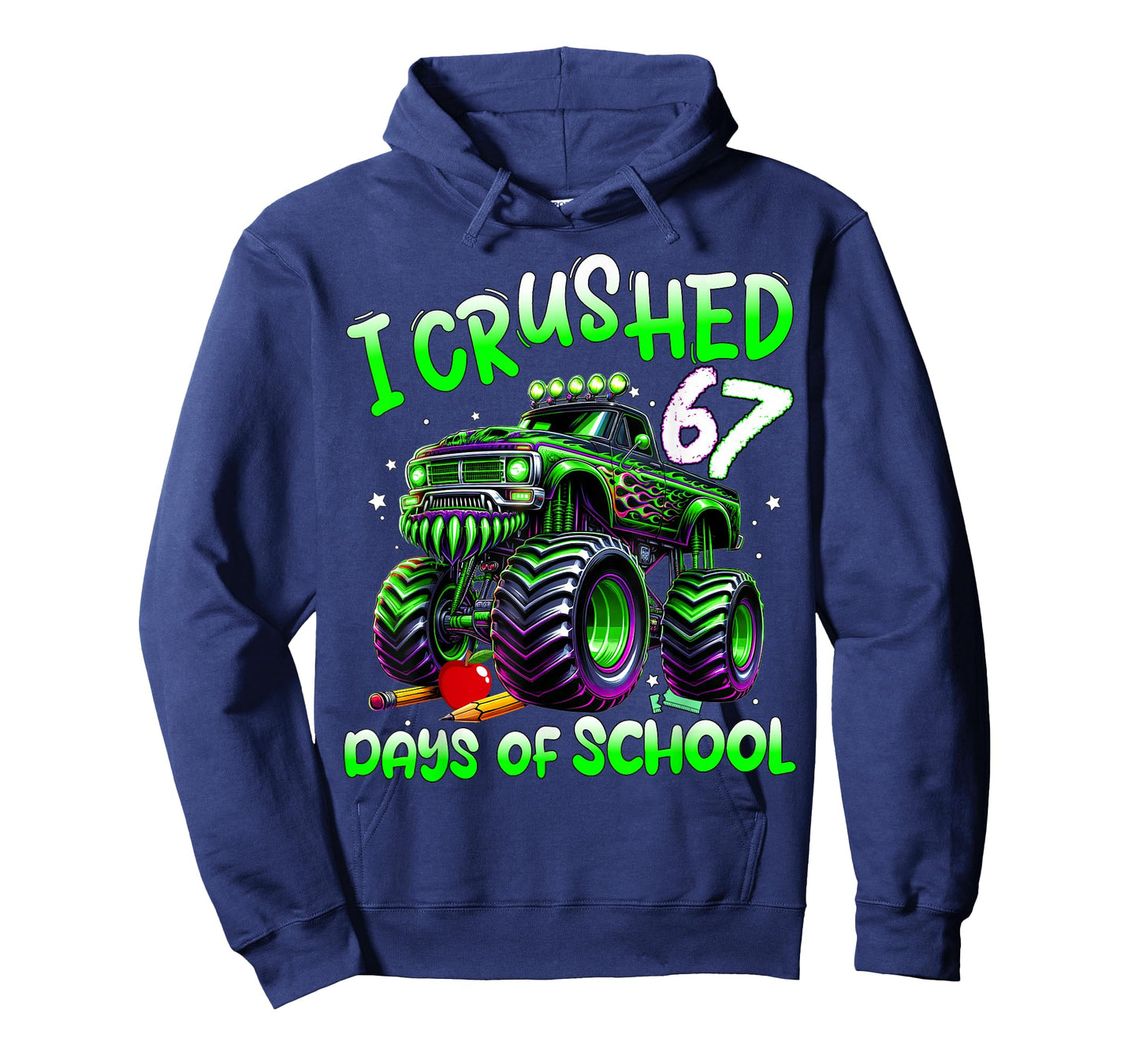 I Crushed 67 Days of School Monster Truck Funny 67 Meme Kids T-Shirt