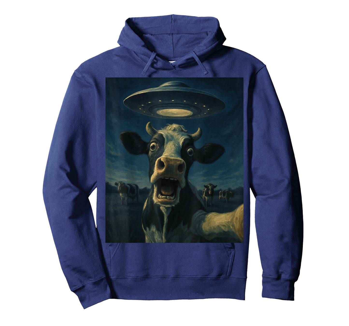 Funny Cow Selfie With Alien UFO Funny Cow For Men Women Kid T-Shirt