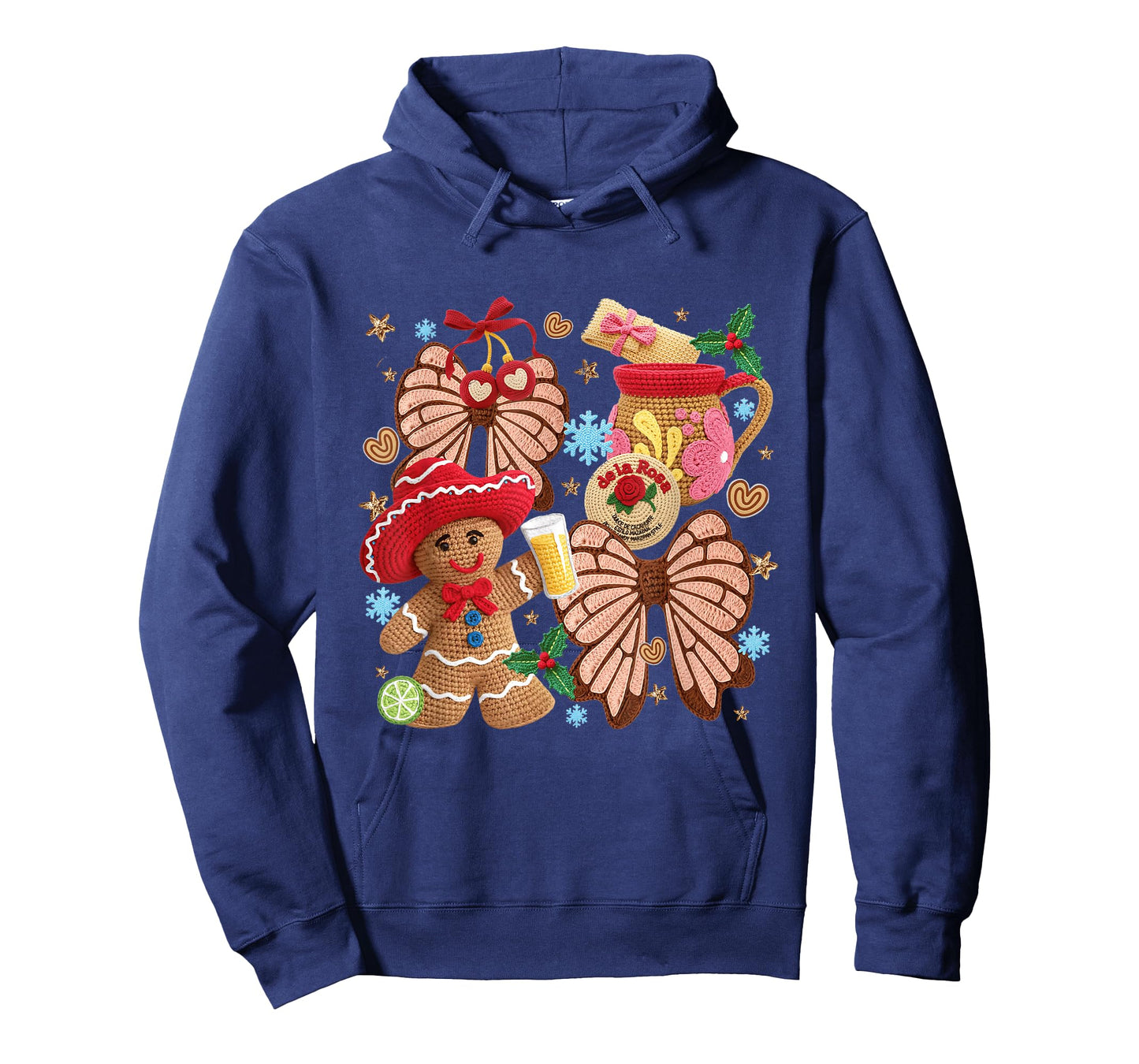 Mexican Gingerbread Retro Conchas Faux Yarn Christmas T-Shirt