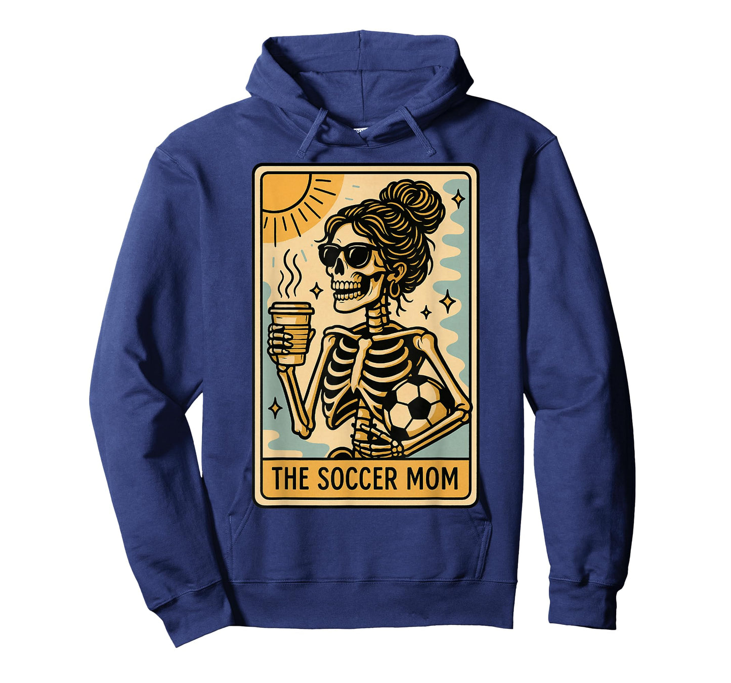 Funny Halloween Soccer Mama Mom Skeleton Tarot Card T-Shirt