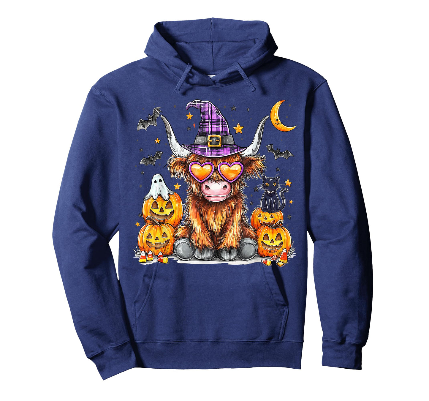 Halloween Highland Cow Witchy Cow Spooky Season Pumpkin T-Shirt