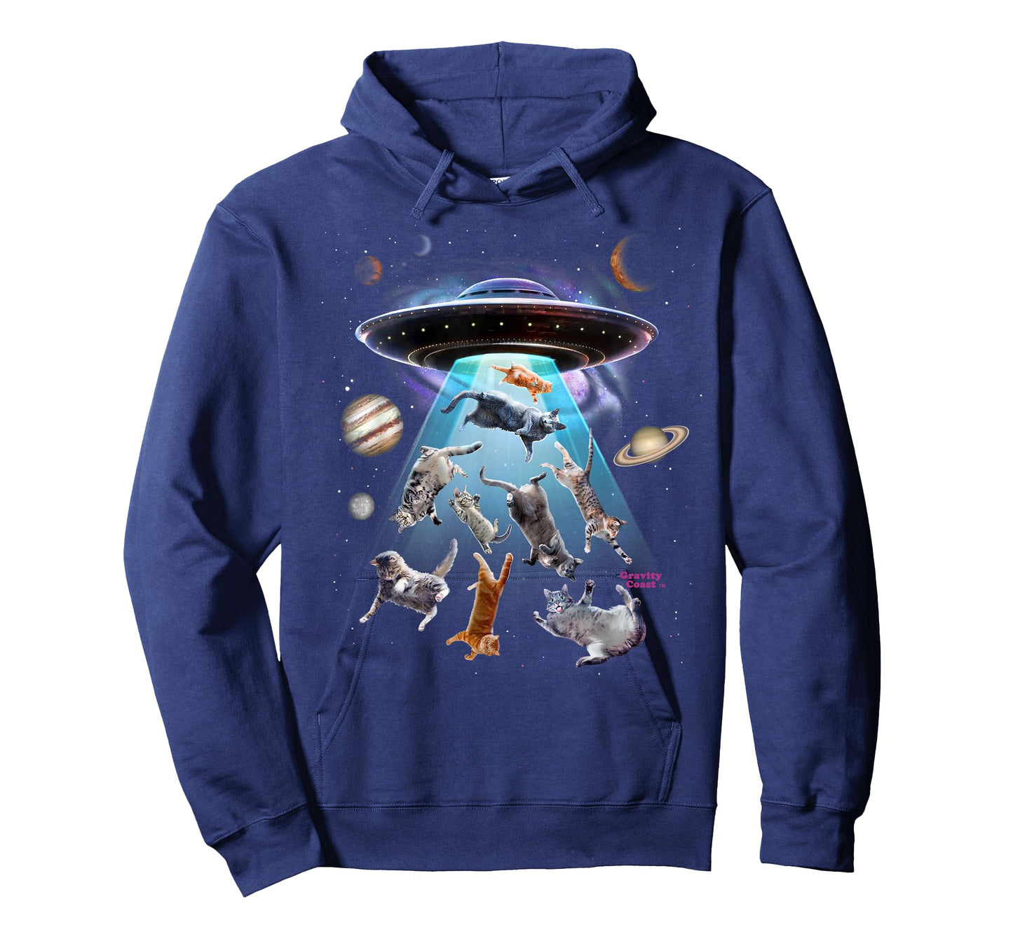 Aliens Abducting Cats Cat Kittens UFO Saucer Cat Lover Gifts T-Shirt