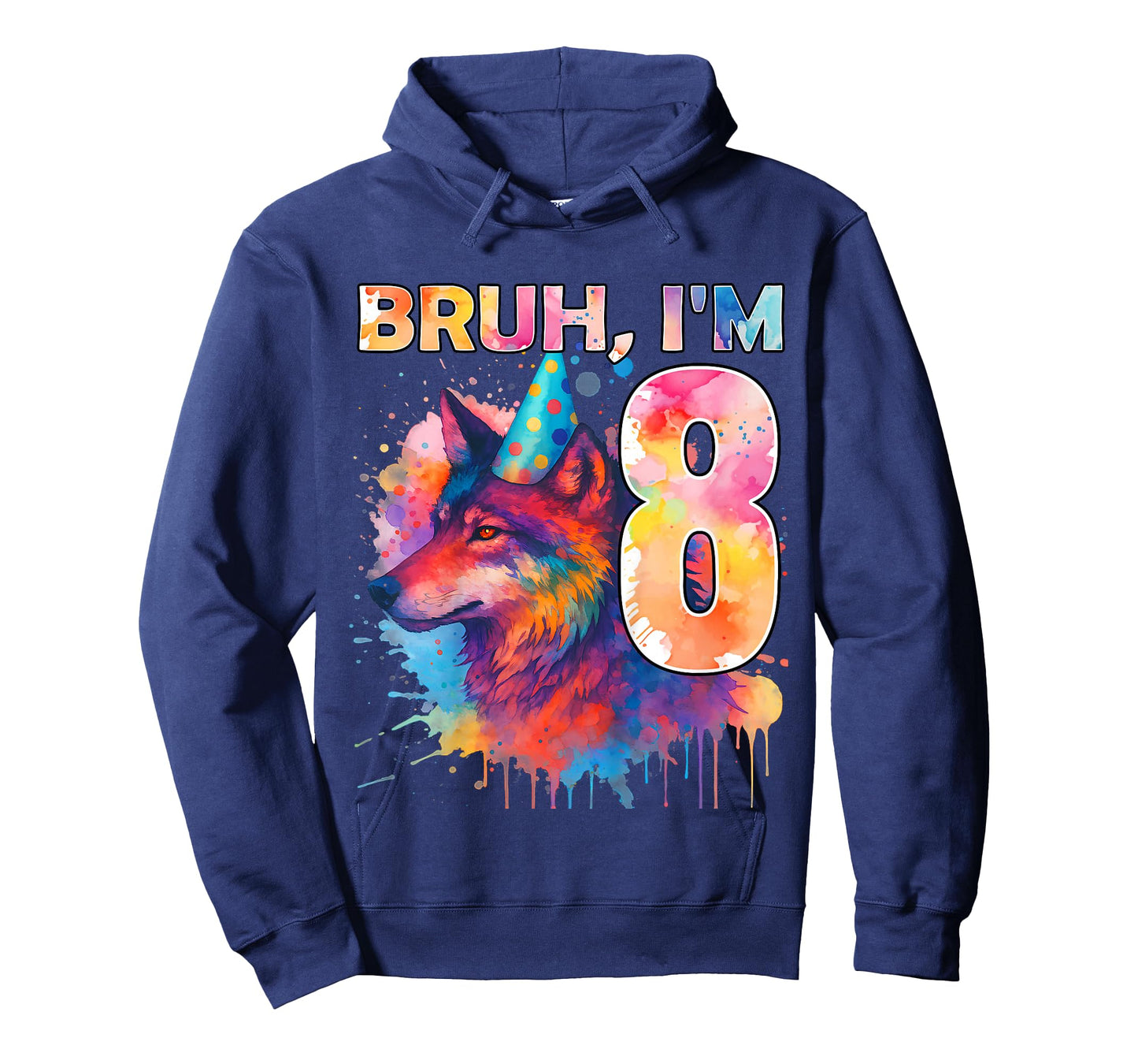 8th Birthday Wolf Themed Birthday Bruh I'm 8 Years Old T-Shirt