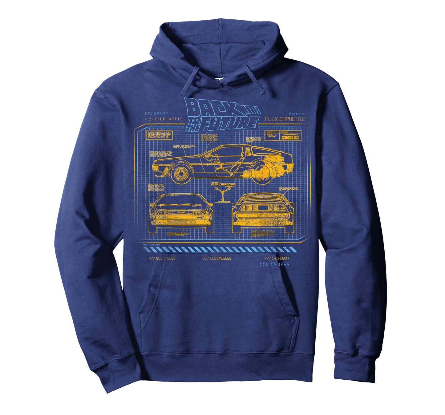 Back to The Future 35th Anniversary Delorean Schematics T-Shirt