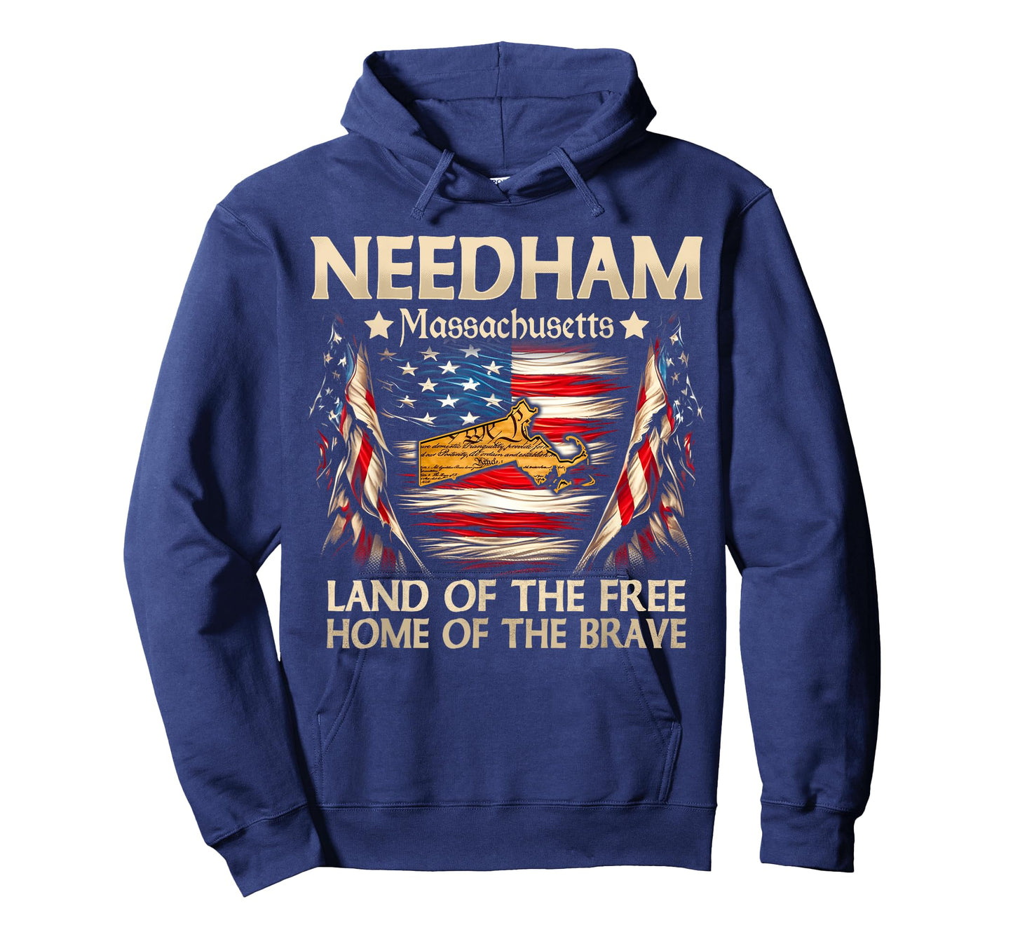 Needham Massachusetts USA Flag 4th Of July T-Shirt for Women Kids Men