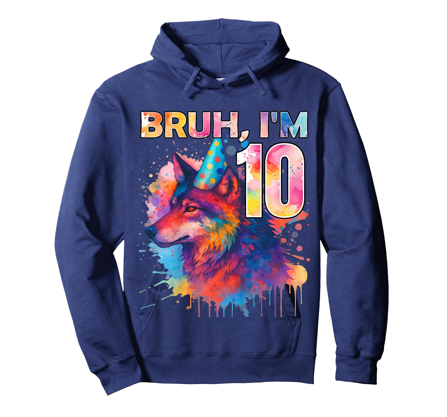 10th Birthday Wolf Themed Birthday Bruh I'm 10 Years Old T-Shirt