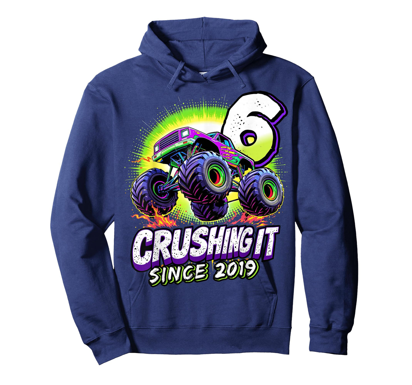 Birthday Monster Truck 6 year Old Boys 6th Party Born 2019 T-Shirt