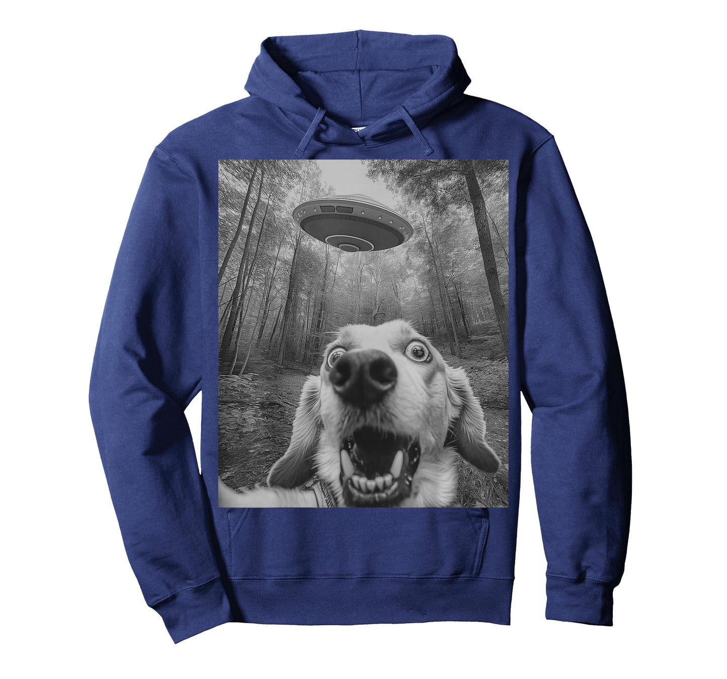 Funny Dog Selfie With UFO Alien Dog Lover Womens Mens Kids T-Shirt