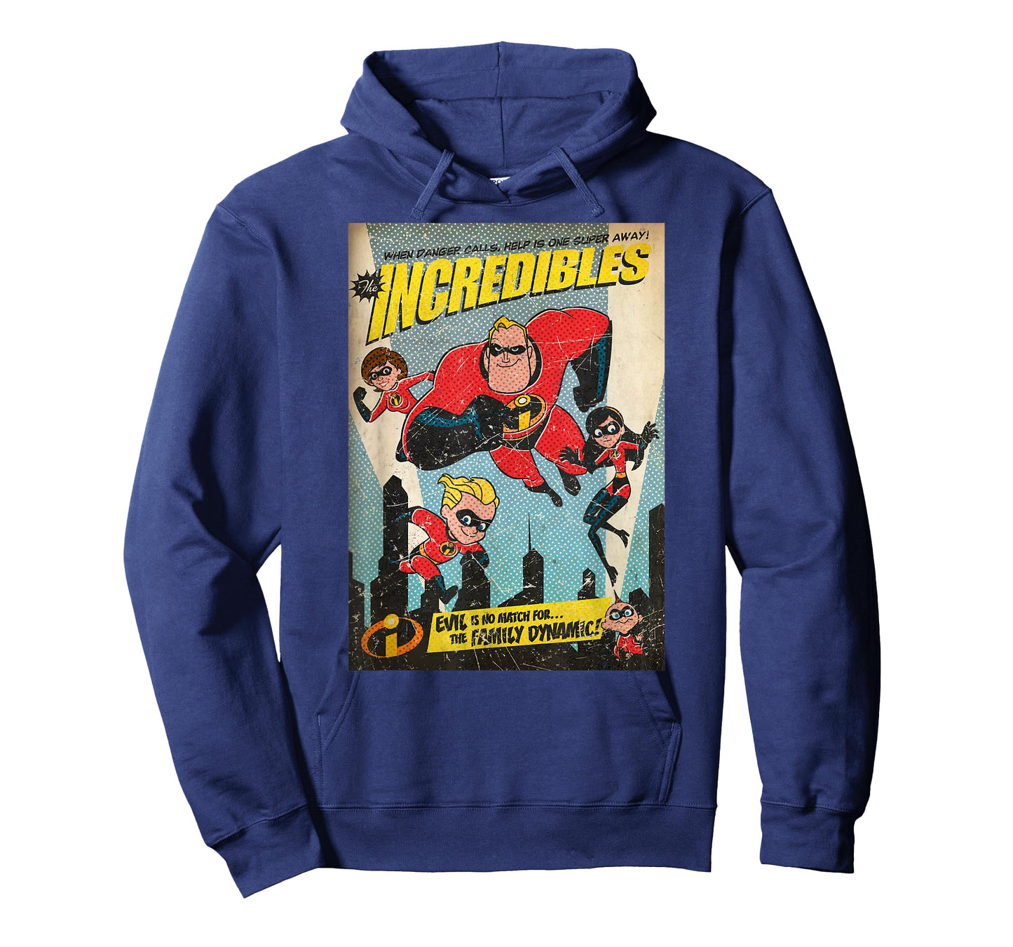 Disney Pixar The Incredibles Family Group Comic Vintage T-Shirt