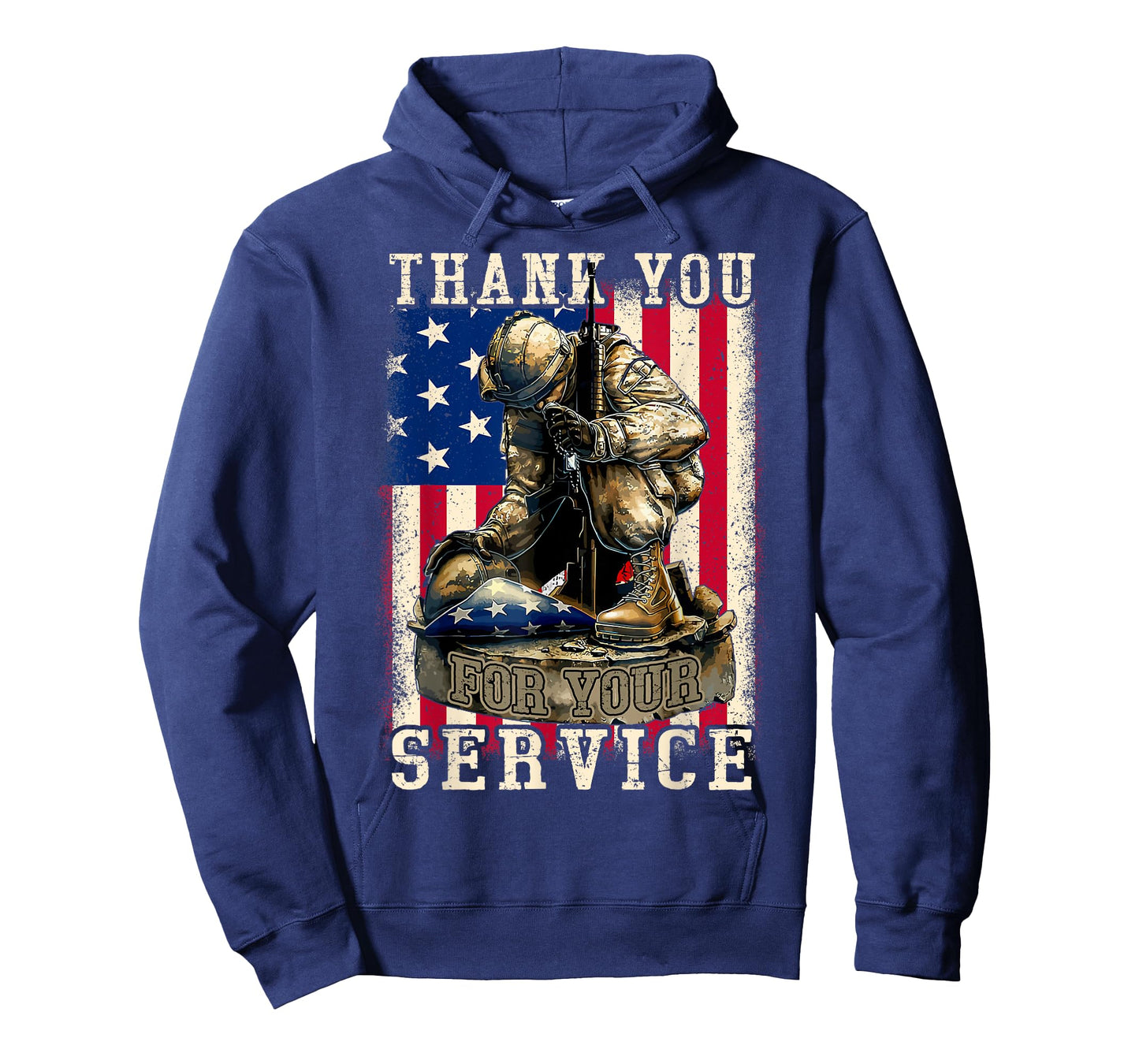 Thank You For Your Service Patriotic Veterans Day USA Flag Women Kids Men T-Shirt