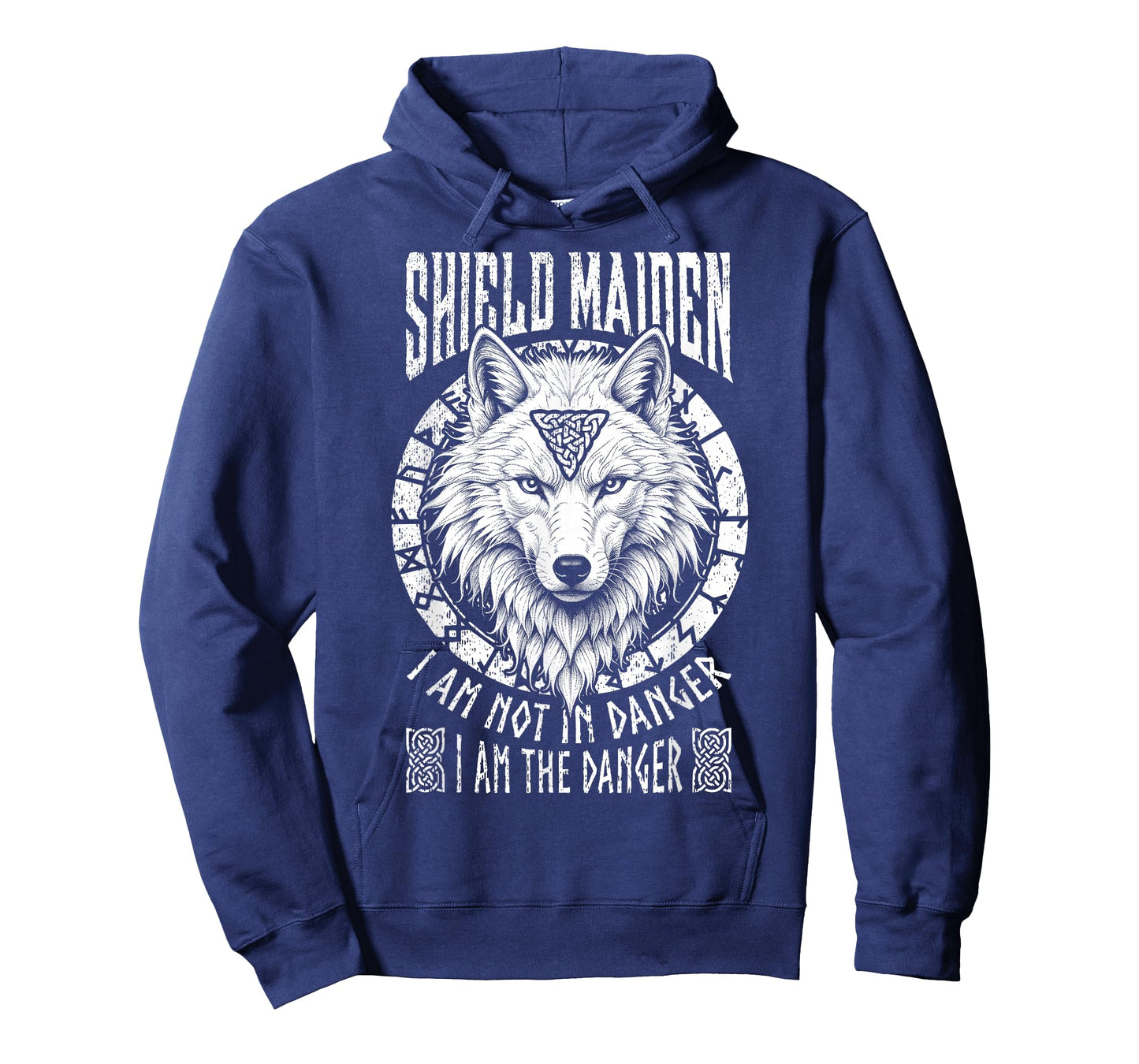 Shield Maiden I Am The Danger White Wolf Viking Women Norse T-Shirt
