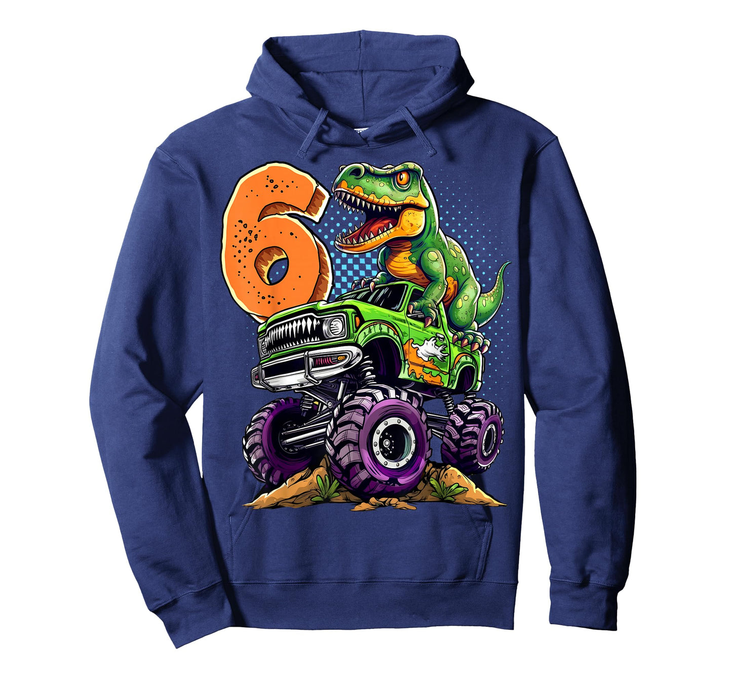 Monster Truck Dinosaur T-Rex 6th Birthday Boy 6 Year Old T-Shirt