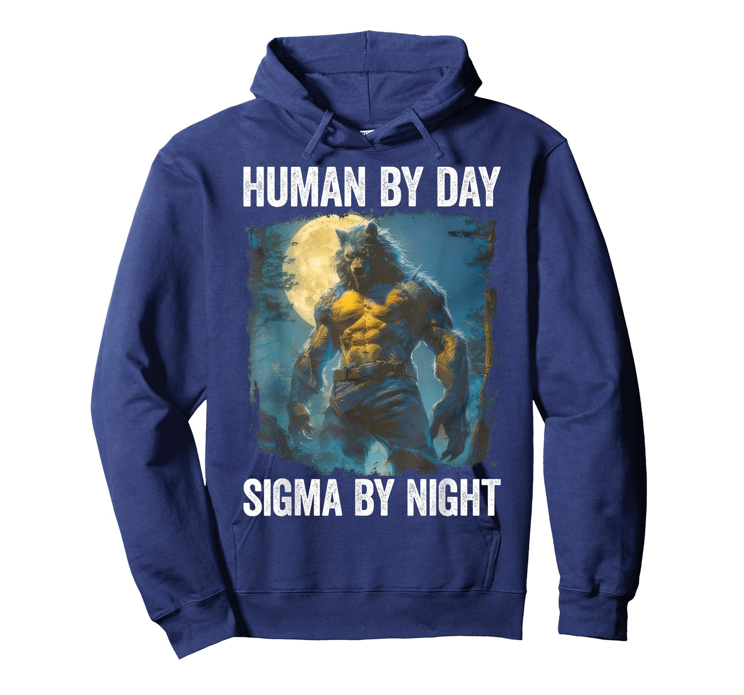 Human By Day Sigma Retro By Night Alpha Wolf Men And Women T-Shirt