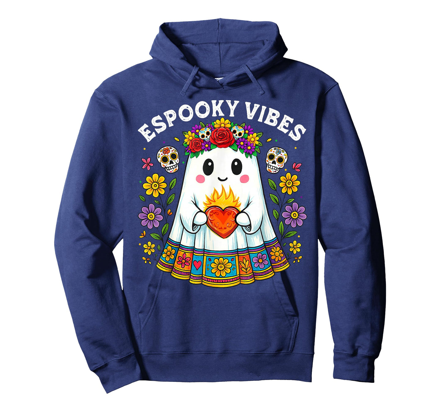 Halloween Ghost Mexican Concha Spooky Mama Espooky Vibes T-Shirt